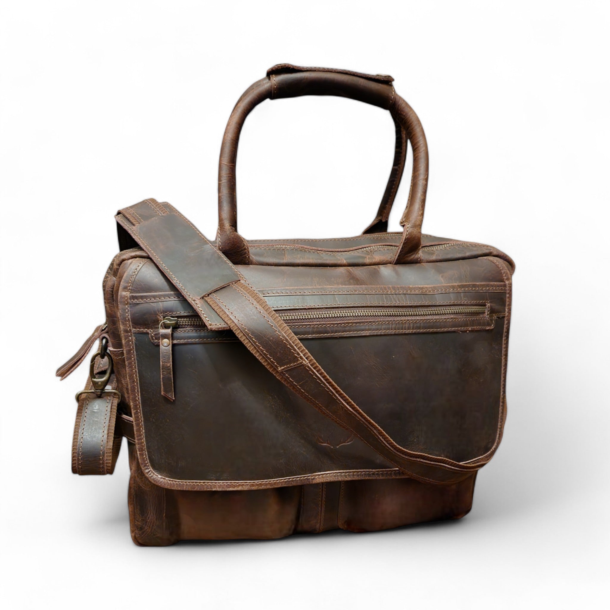 Denali Navigator Vintage Leather Large Messenger Bag Computer Bag - Ranch Junkie Mercantile LLC