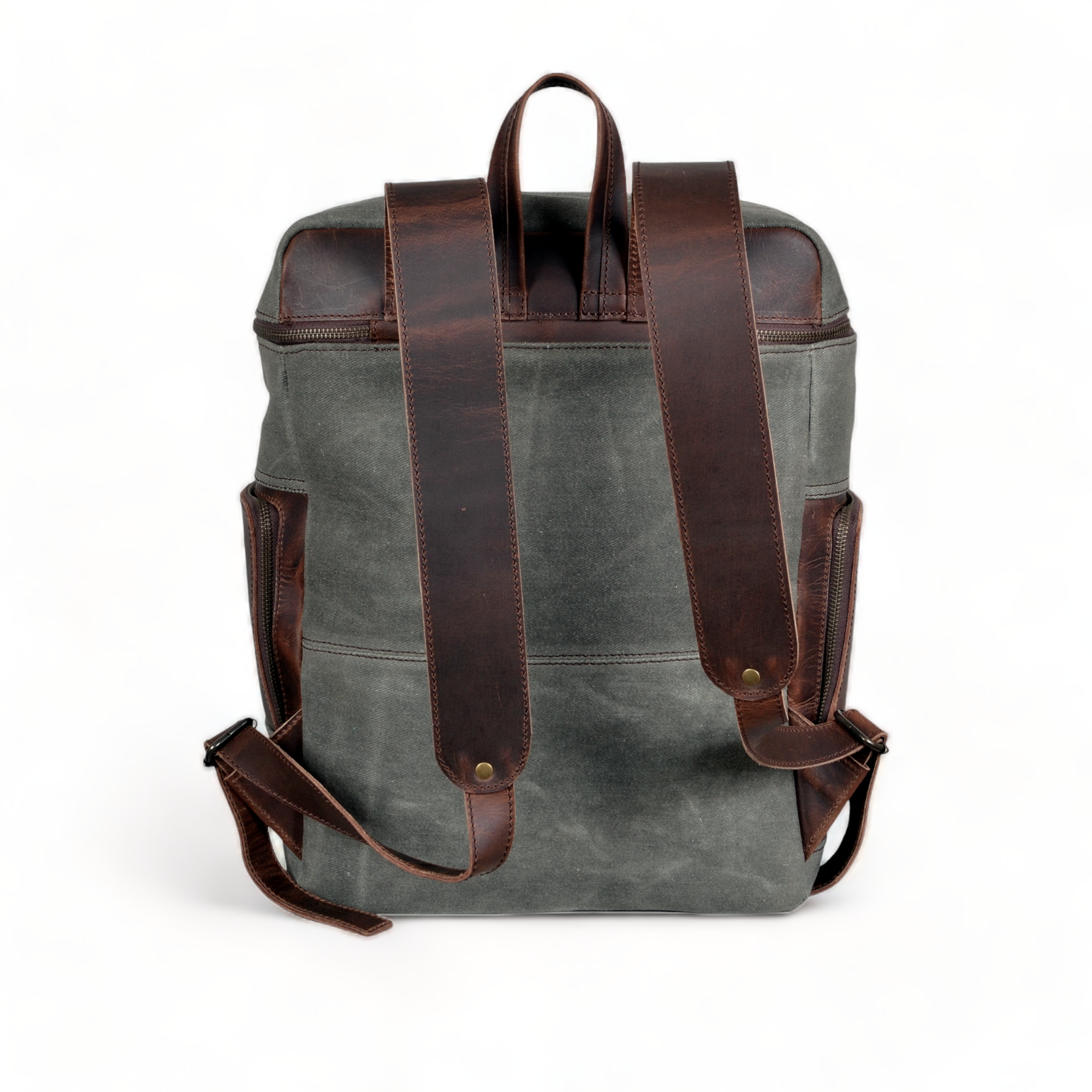 Bundle Deal Canvas/Leather Drifter Backpack + Toiletry Bag Army Green - Ranch Junkie Mercantile LLC
