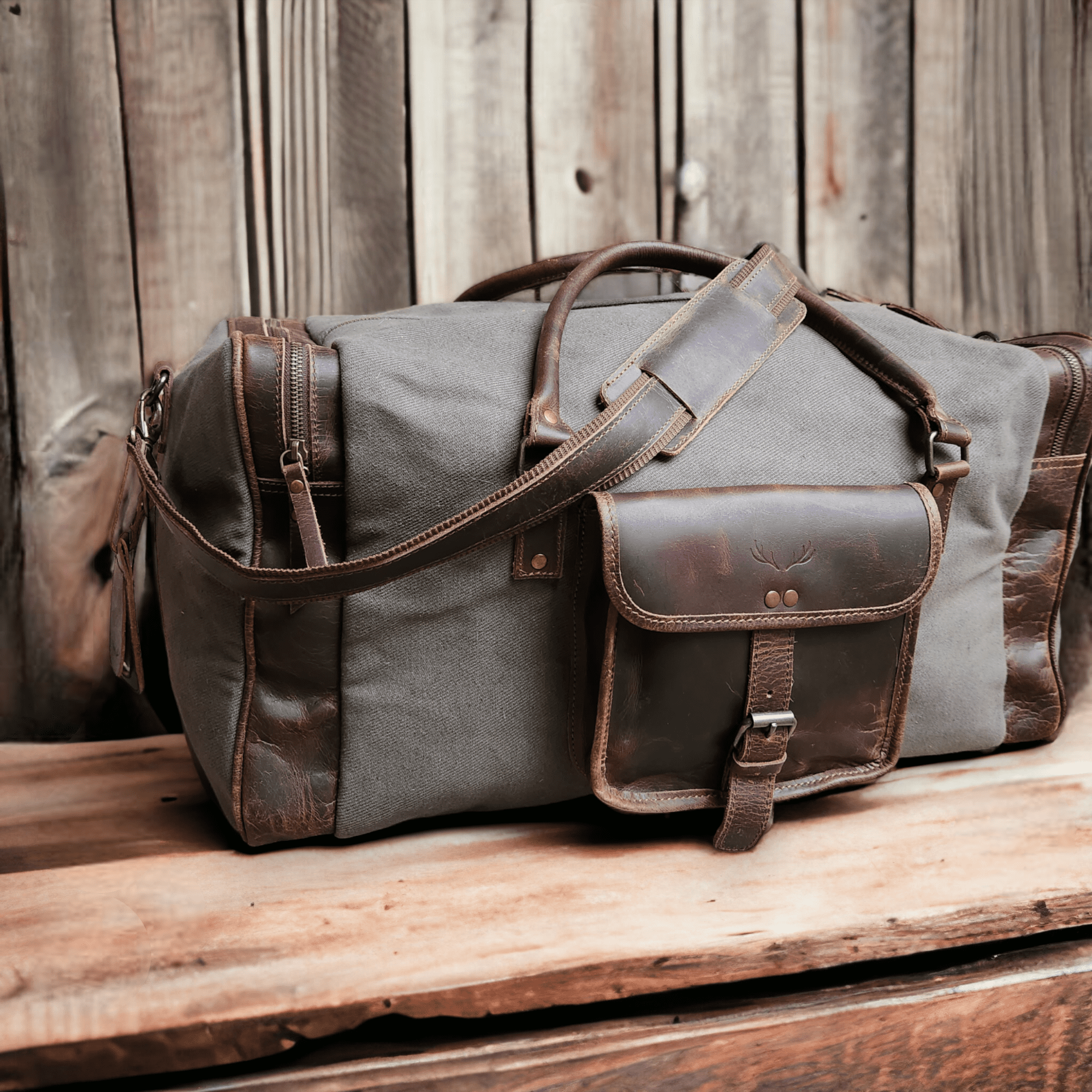 The Canvas/Leather Drifter Weekender Duffel Bag - Ranch Junkie Mercantile LLC