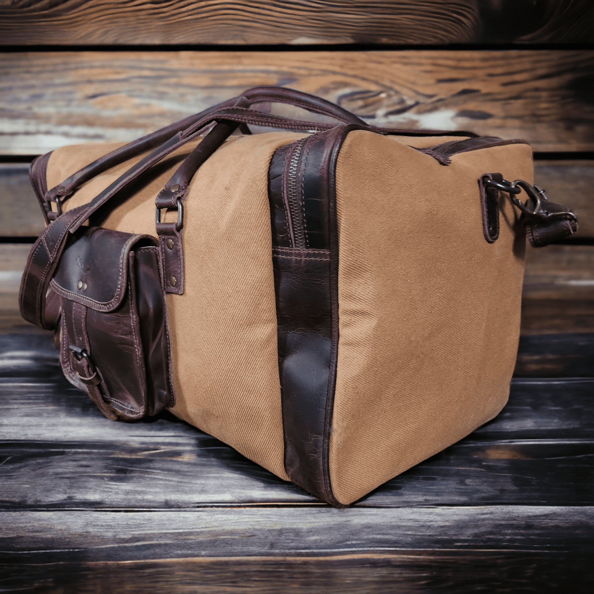 The Canvas/Leather Drifter Weekender Duffel Bag - Ranch Junkie Mercantile LLC