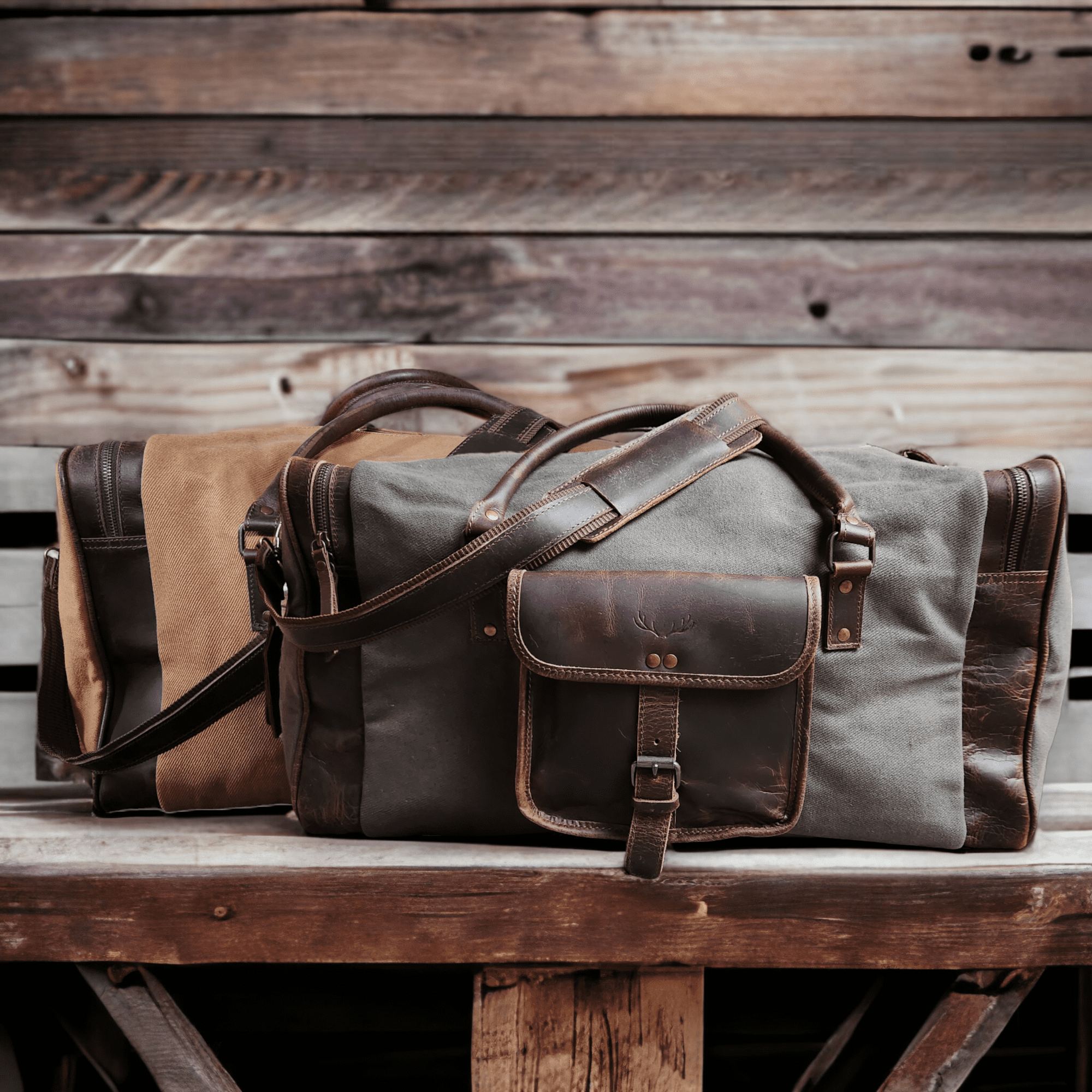 The Canvas/Leather Drifter Weekender Duffel Bag - Ranch Junkie Mercantile LLC