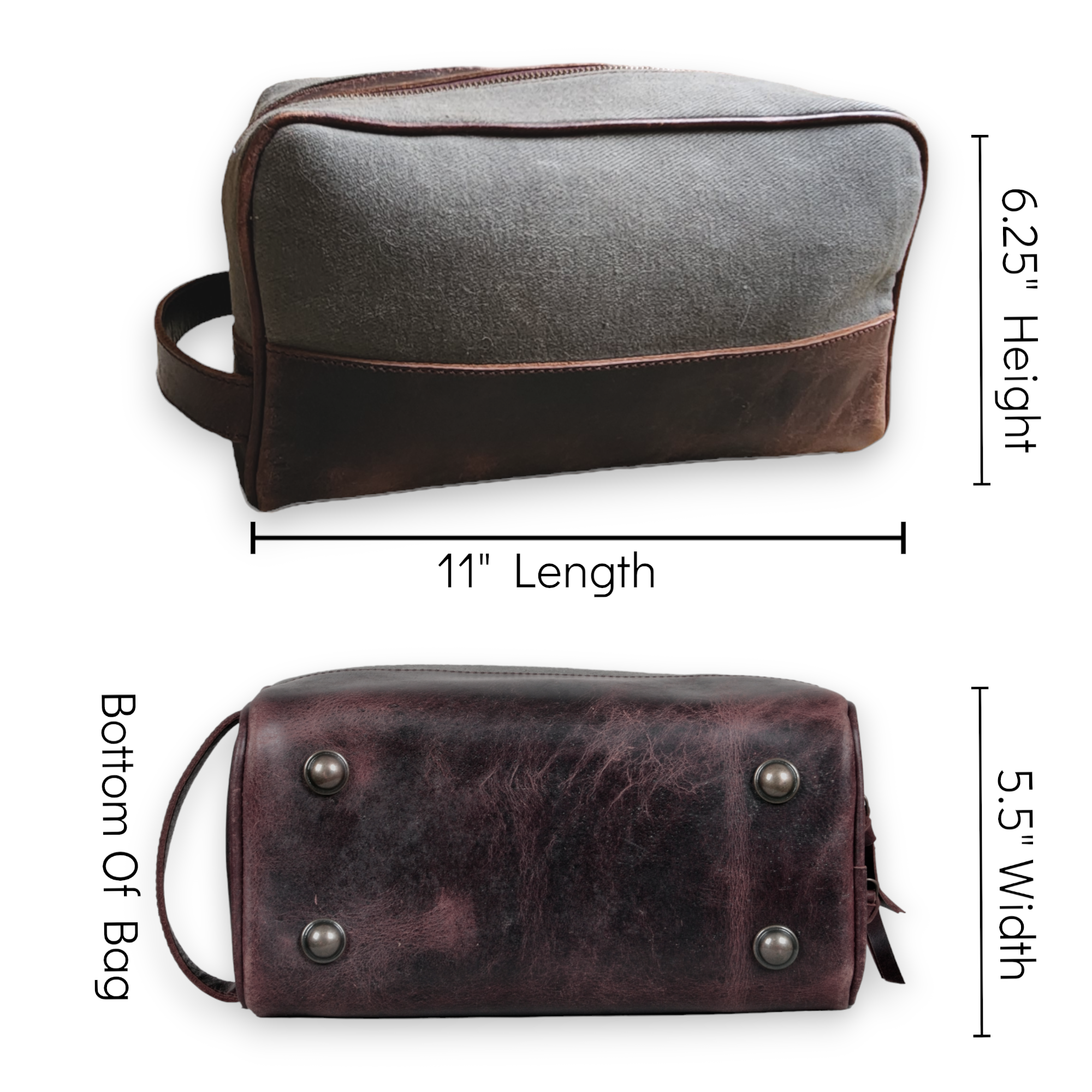 Bundle Deal Canvas/Leather Drifter Backpack + Toiletry Bag Army Green - Ranch Junkie Mercantile LLC