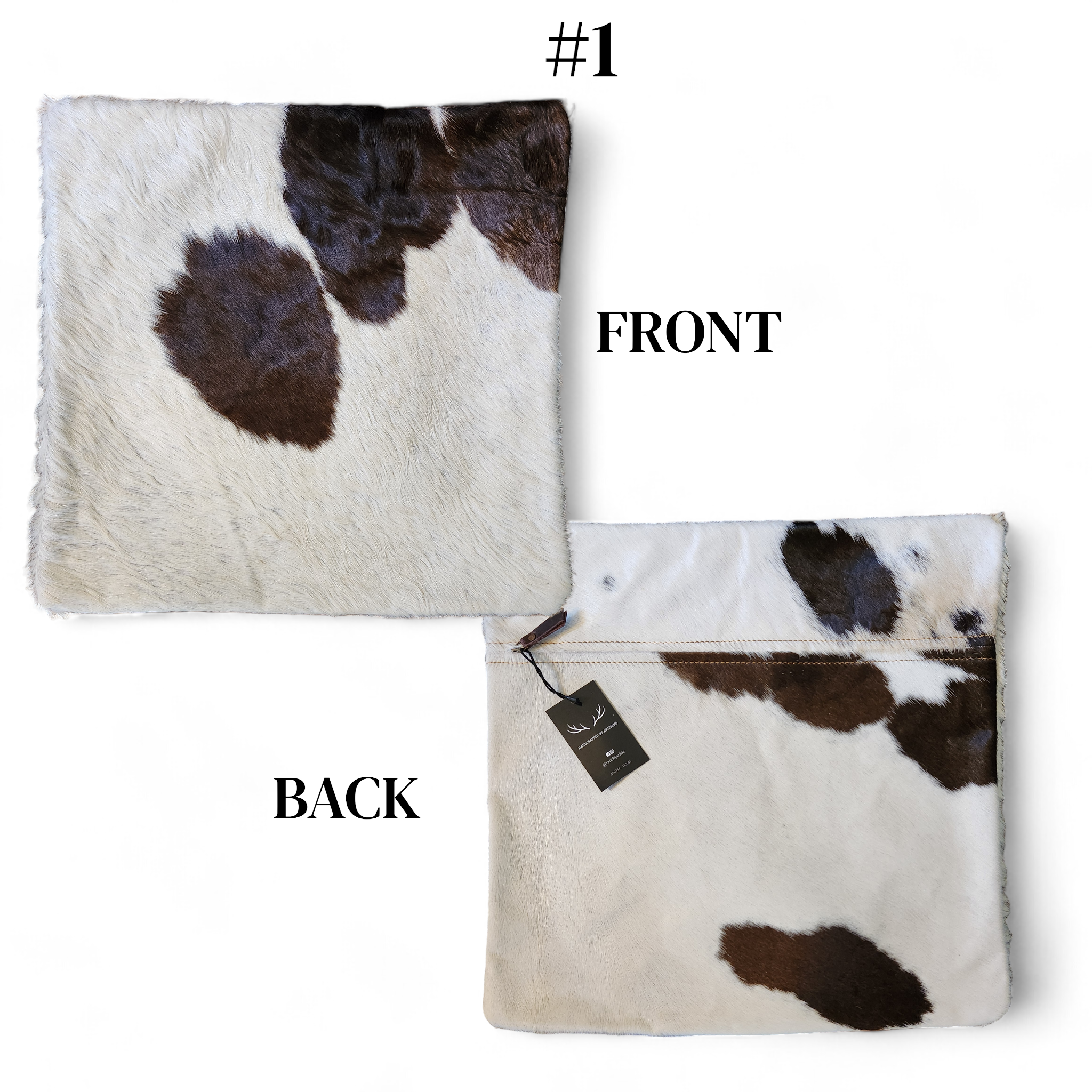 18x18 Genuine Cowhide Pillow Covers Eclectic Mix Double Sided Highlands Cowhide Pillow - Ranch Junkie Mercantile LLC