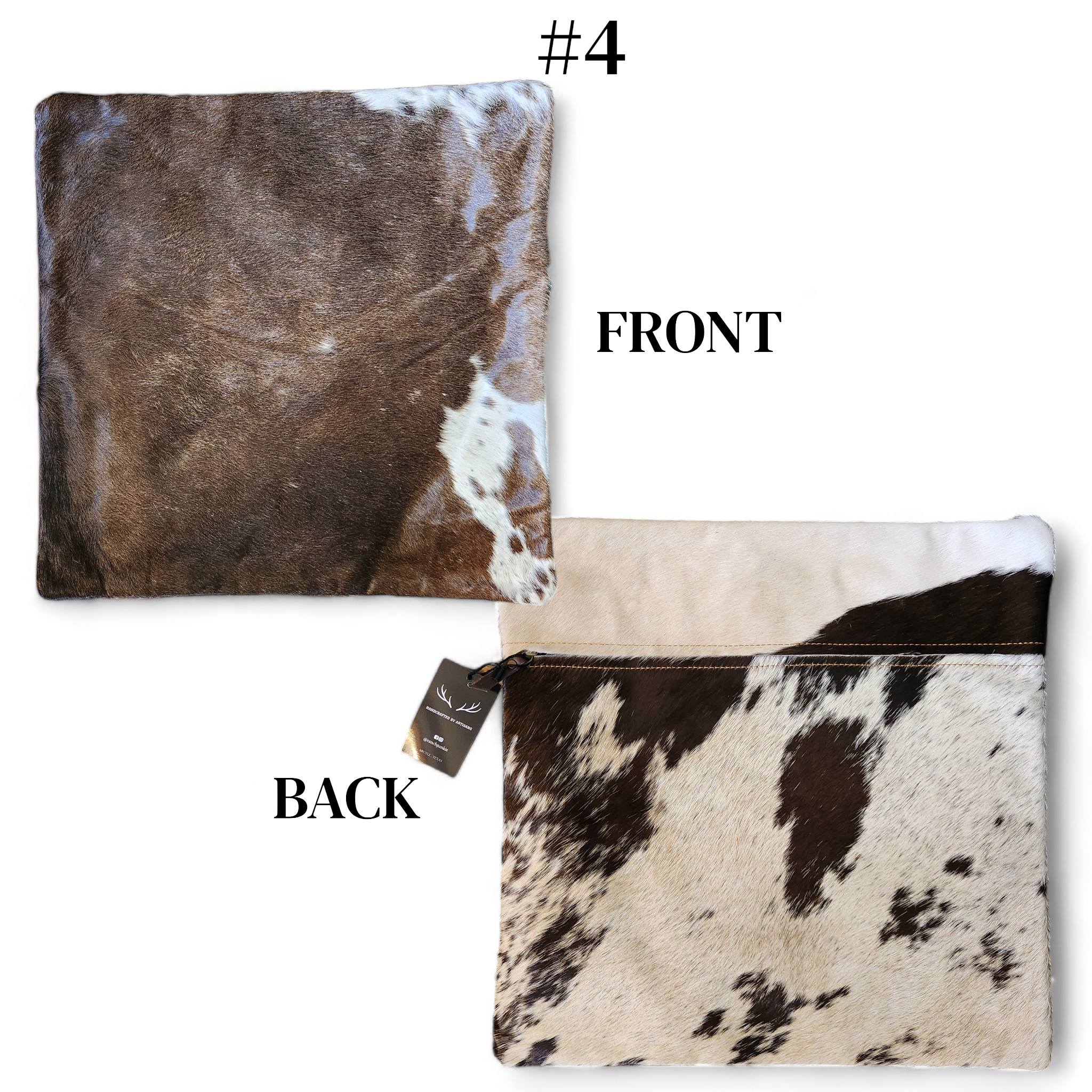 18x18 Genuine Cowhide Pillow Covers Eclectic Mix Double Sided Highlands Cowhide Pillow - Ranch Junkie Mercantile LLC