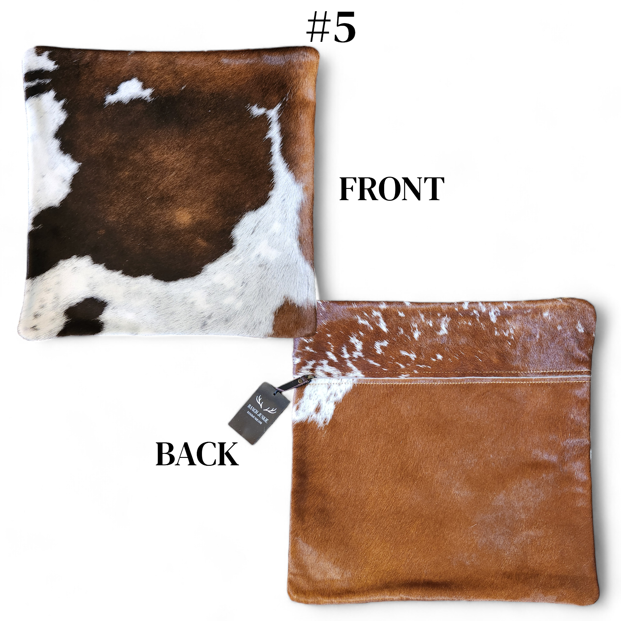 18x18 Genuine Cowhide Pillow Covers Eclectic Mix Double Sided Highlands Cowhide Pillow - Ranch Junkie Mercantile LLC