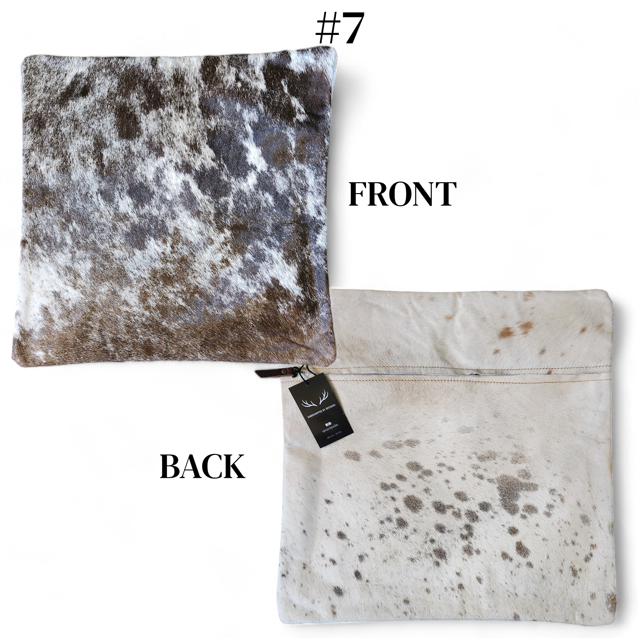 18x18 Genuine Cowhide Pillow Covers Eclectic Mix Double Sided Highlands Cowhide Pillow - Ranch Junkie Mercantile LLC