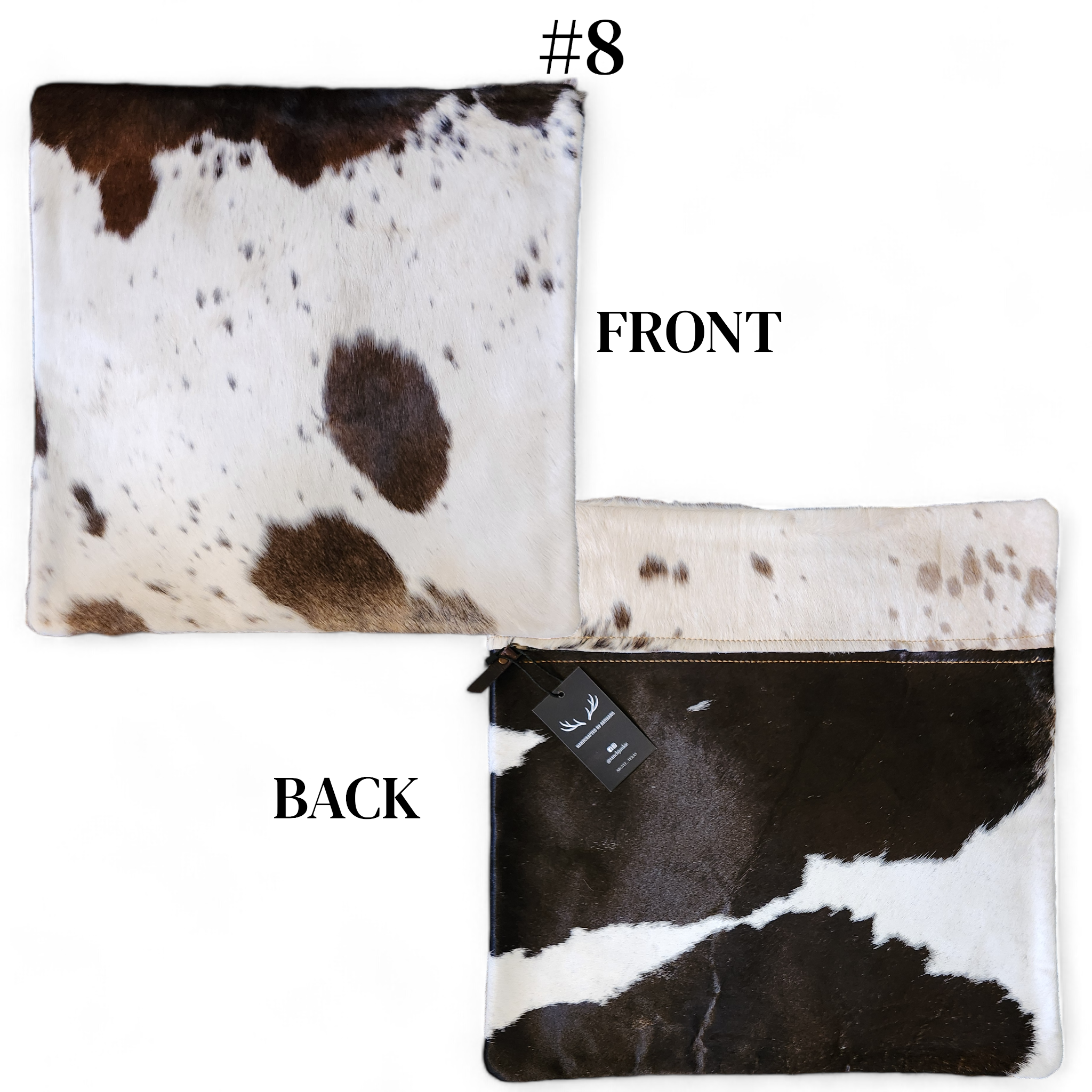 18x18 Genuine Cowhide Pillow Covers Eclectic Mix Double Sided Highlands Cowhide Pillow - Ranch Junkie Mercantile LLC