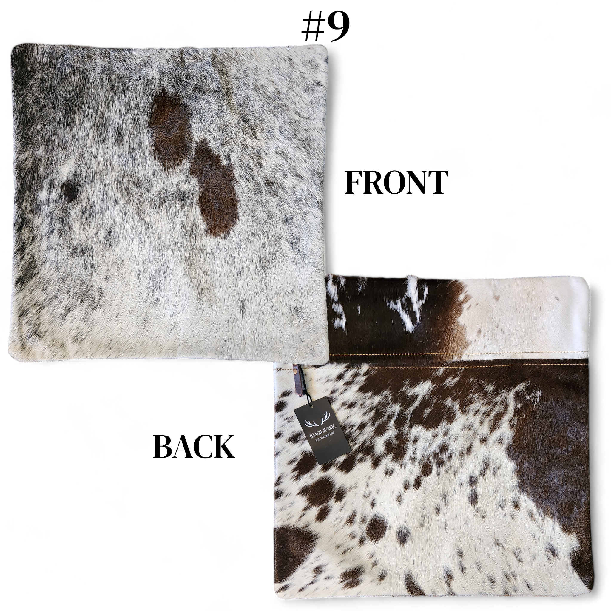 18x18 Genuine Cowhide Pillow Covers Eclectic Mix Double Sided Highlands Cowhide Pillow - Ranch Junkie Mercantile LLC
