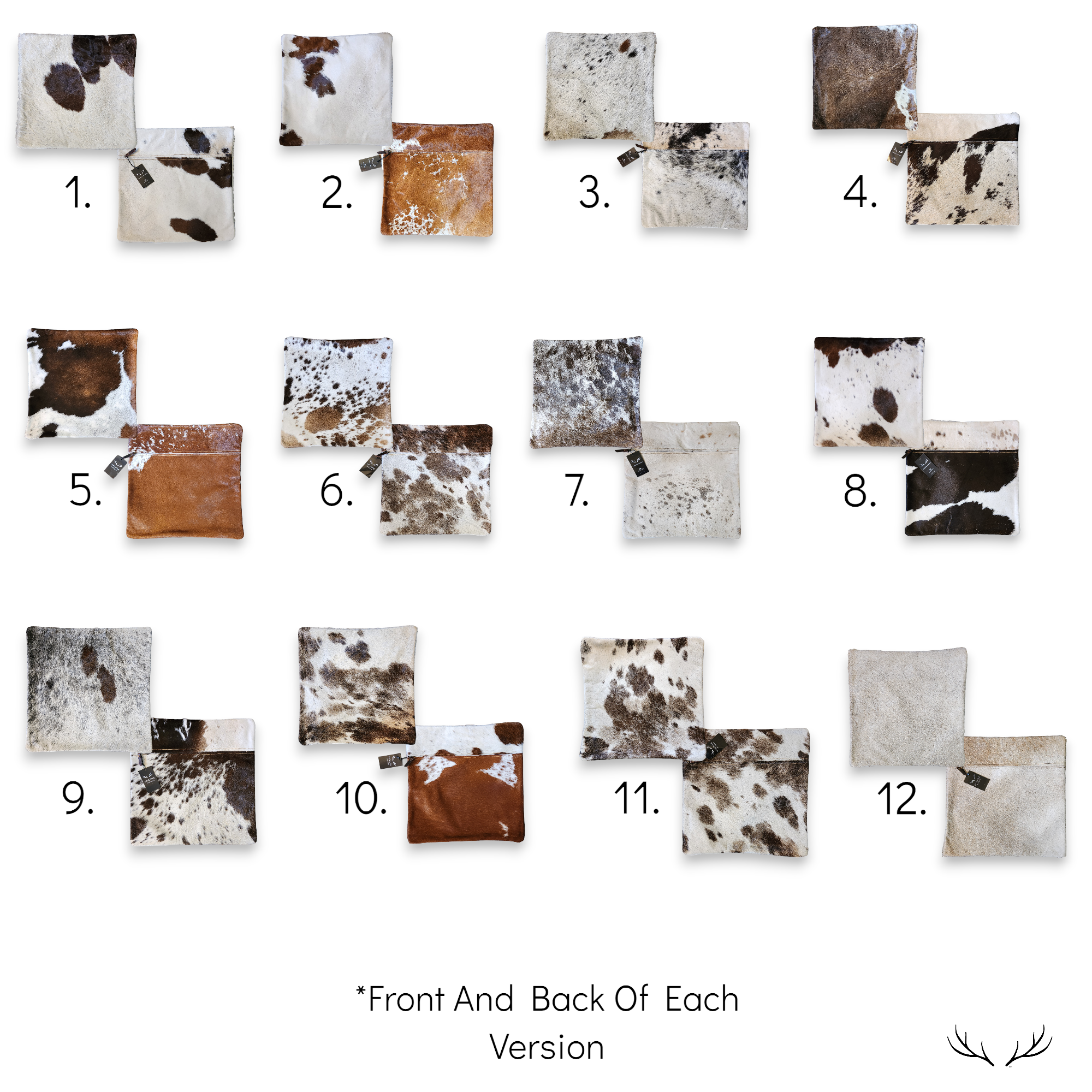 18x18 Genuine Cowhide Pillow Covers Eclectic Mix Double Sided Highlands Cowhide Pillow - Ranch Junkie Mercantile LLC