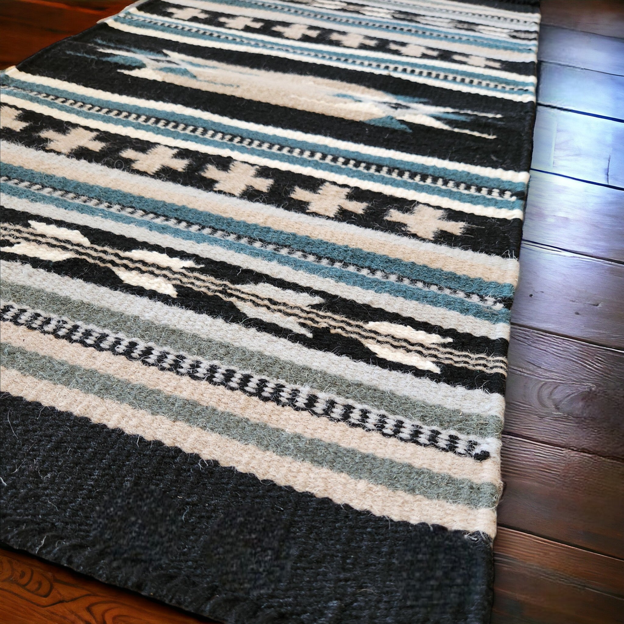 20" X 40" Handwoven Wool Southwestern Rug The Grand Ridge Accent Rug - Ranch Junkie Mercantile LLC