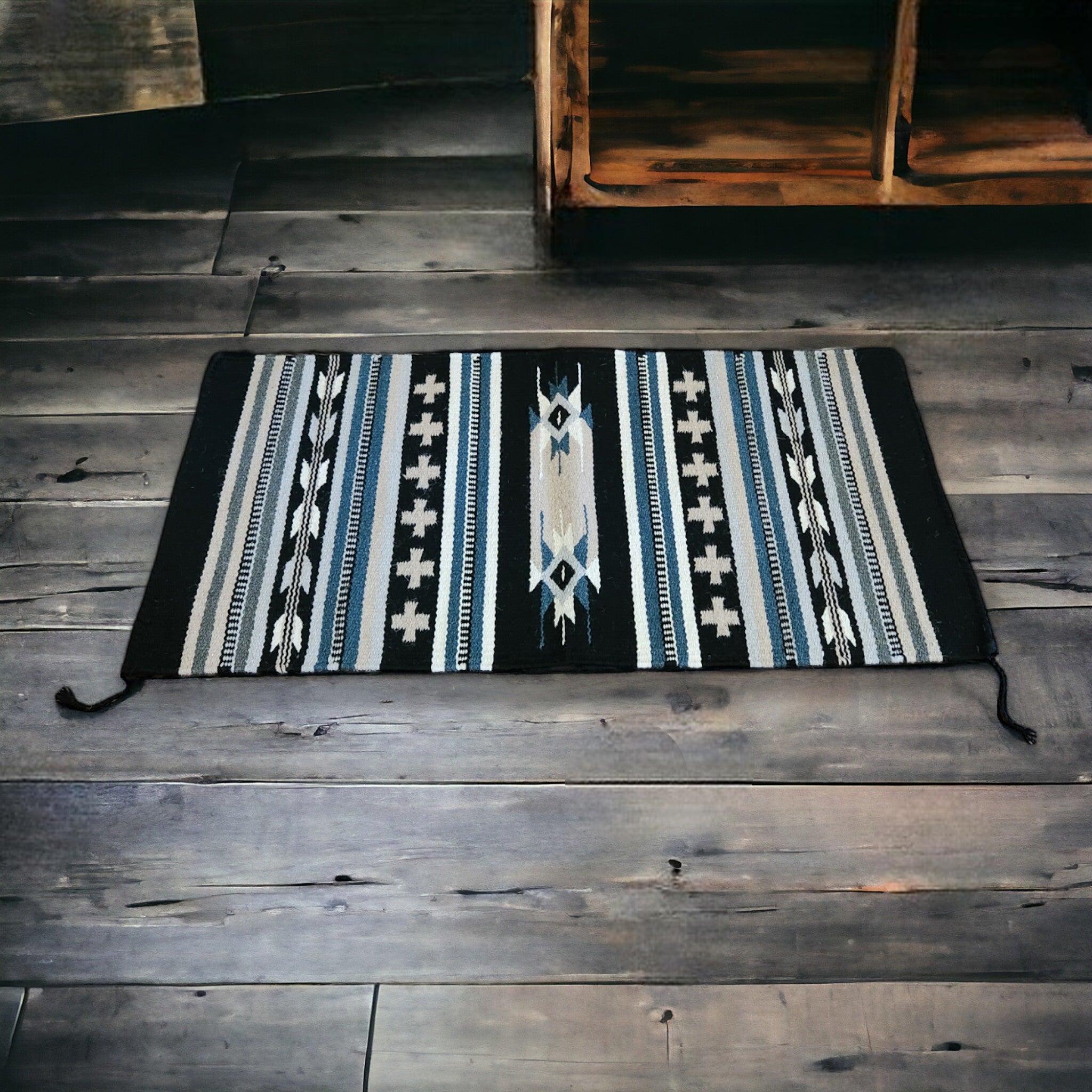 20" X 40" Handwoven Wool Southwestern Rug The Grand Ridge Accent Rug - Ranch Junkie Mercantile LLC