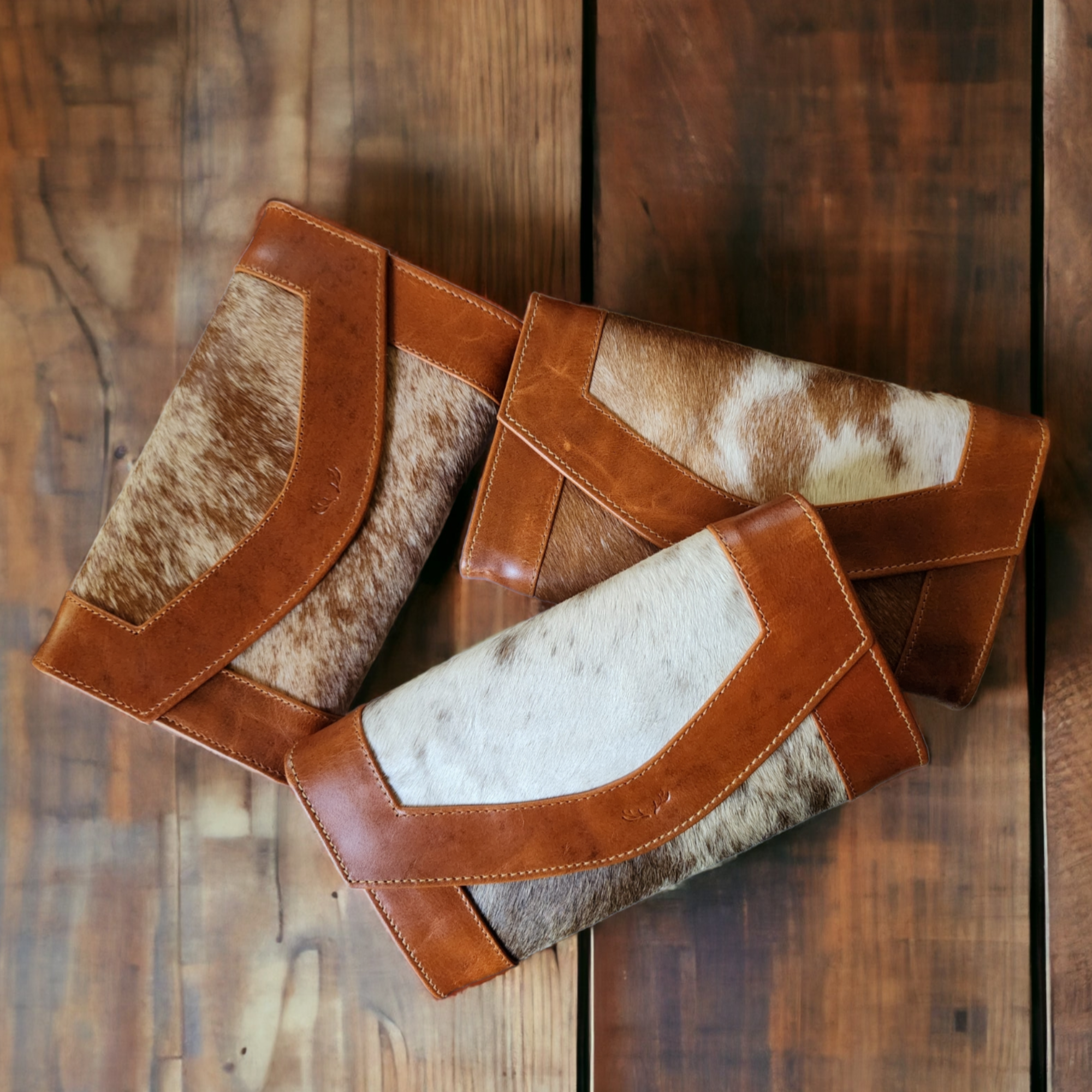 Bundle Deal Highlands Cowhide Tote Purse Saddle + Envelope Cowhide Large Wallet Saddle - Ranch Junkie Mercantile LLC