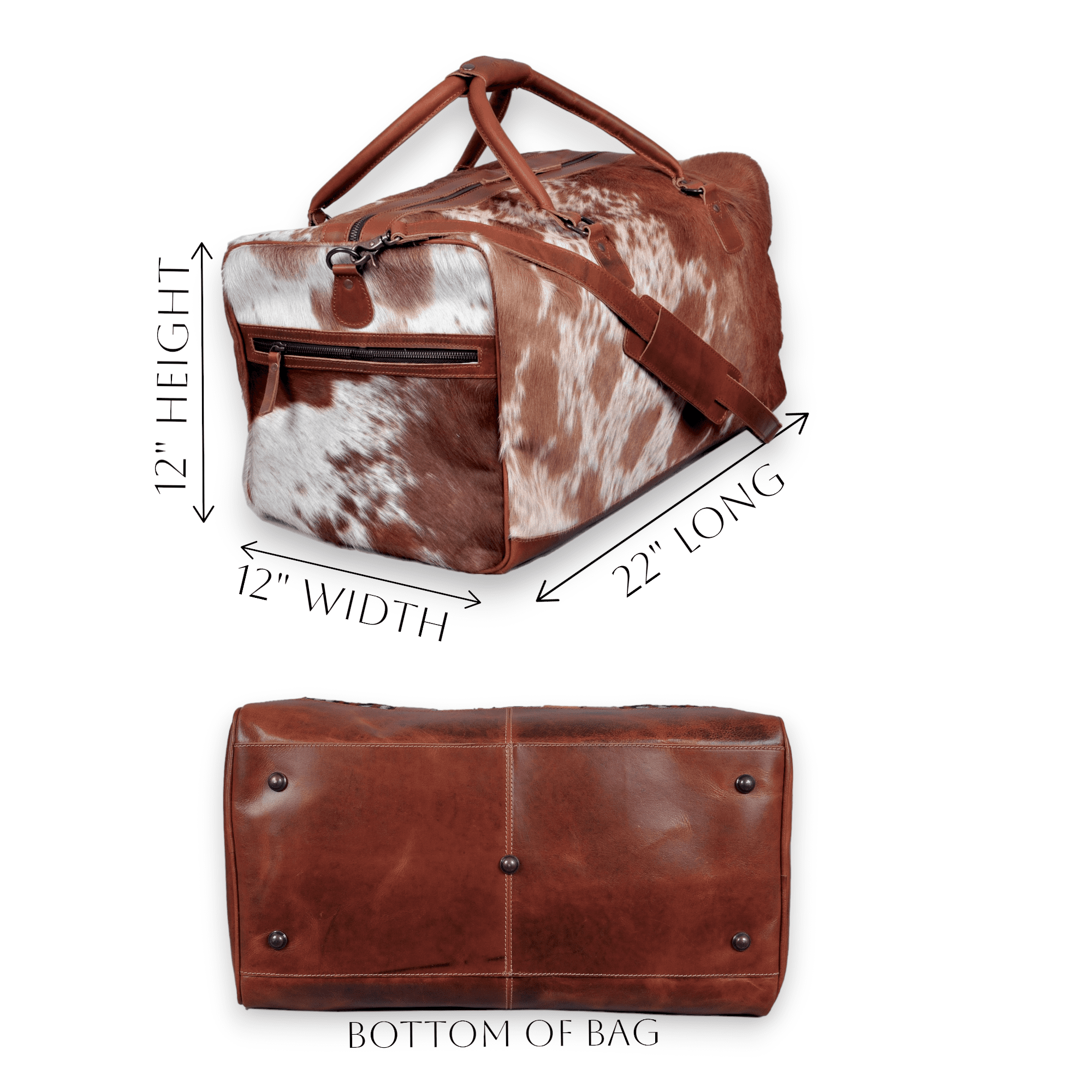 Mega Bundle Deal -The Highlands Large Genuine Cowhide Weekender Duffel Saddle+ Saddle Tote Purse +Wristlet Clutch Saddle - Ranch Junkie Mercantile LLC