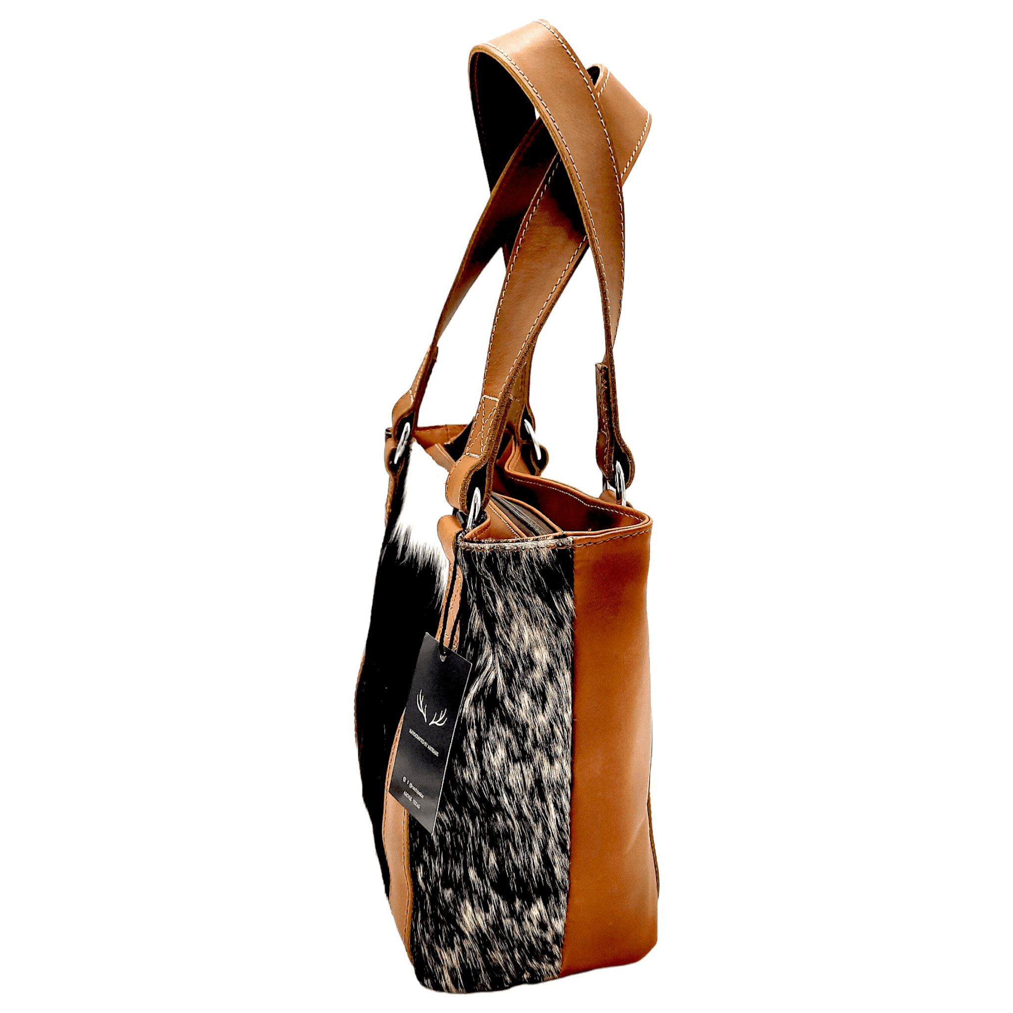 Bundle Deal Black Highlands Large Genuine Cowhide Weekender Duffel Bag+ Black Tote Cowhide Purse - Ranch Junkie Mercantile LLC