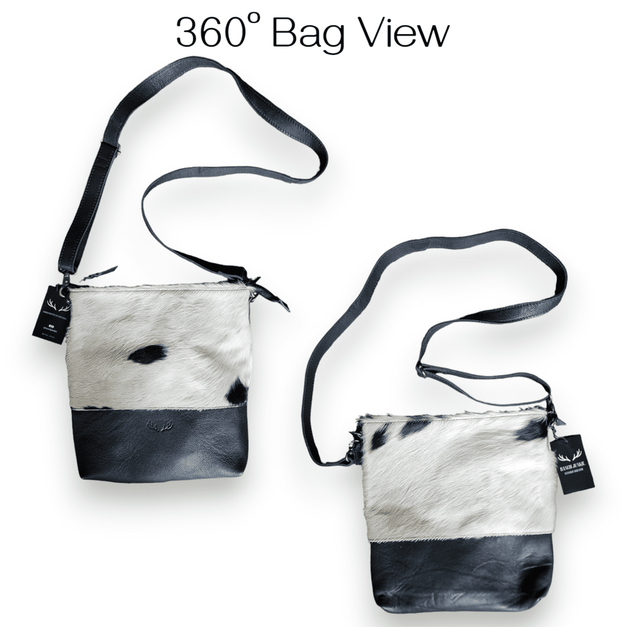 Sample Sale Highlands Genuine Cowhide Large Black Crossbody Bag Crossbody Purse #3 - Ranch Junkie Mercantile LLC