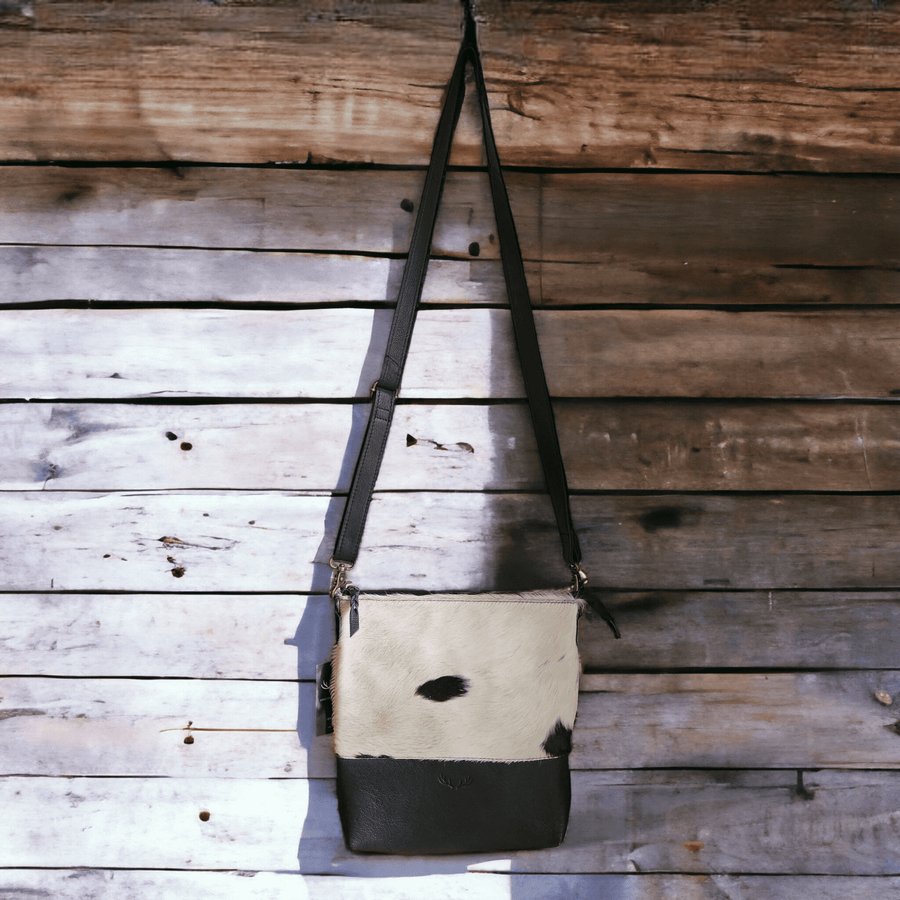 Sample Sale Highlands Genuine Cowhide Large Black Crossbody Bag Crossbody Purse #3 - Ranch Junkie Mercantile LLC