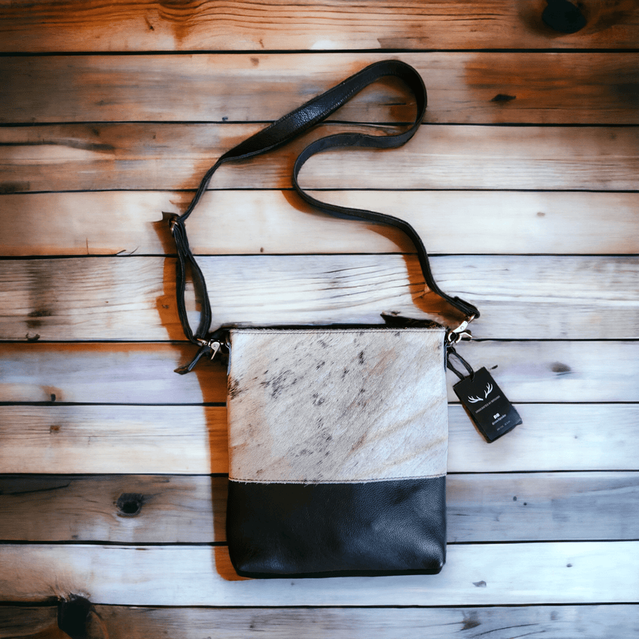 Sample Sale Highlands Genuine Cowhide Large Black Crossbody Bag Crossbody Purse #5 - Ranch Junkie Mercantile LLC