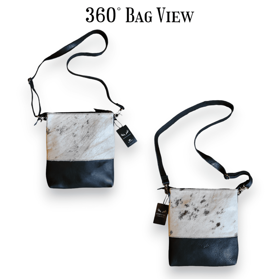 Sample Sale Highlands Genuine Cowhide Large Black Crossbody Bag Crossbody Purse #5 - Ranch Junkie Mercantile LLC