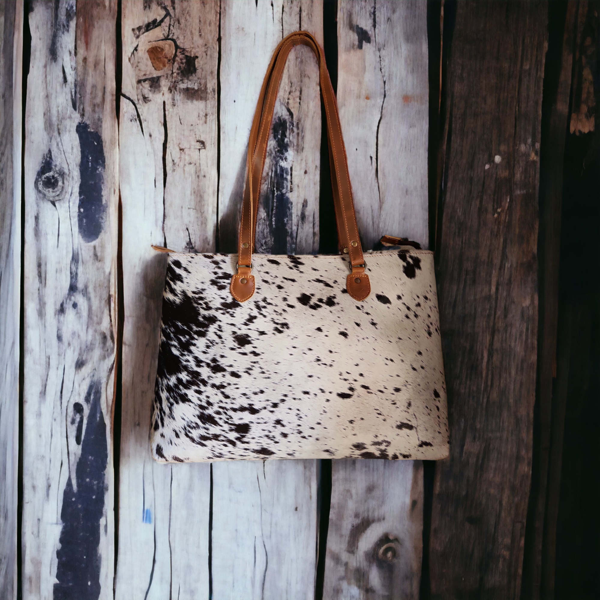 Bundle Deal Highlands Black Cowhide Large Tote + Credit Card Wallet - Ranch Junkie Mercantile LLC