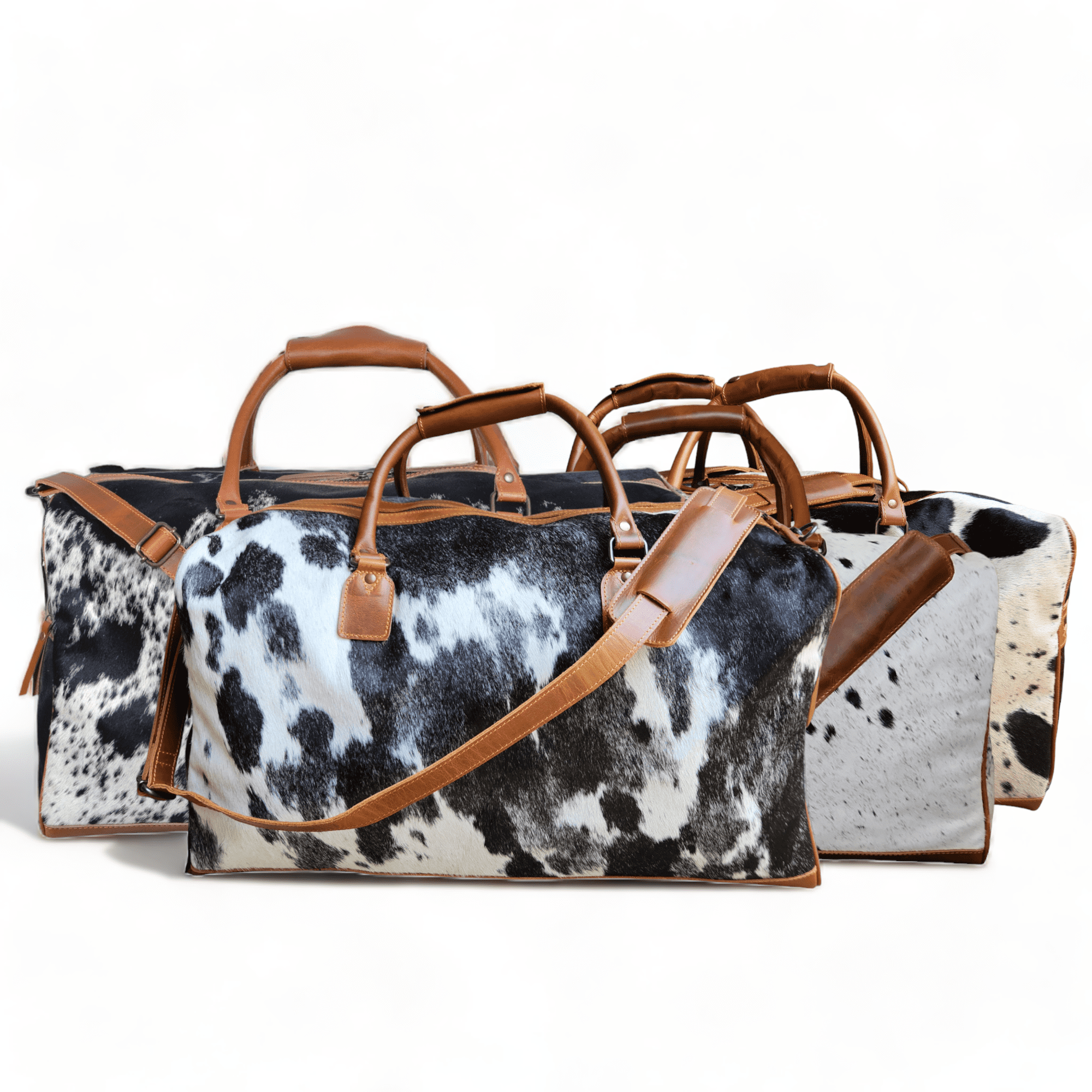 Genuine Cowhide Duffel Bag The Highlands Large Black Cowhide Duffel - Ranch Junkie Mercantile LLC