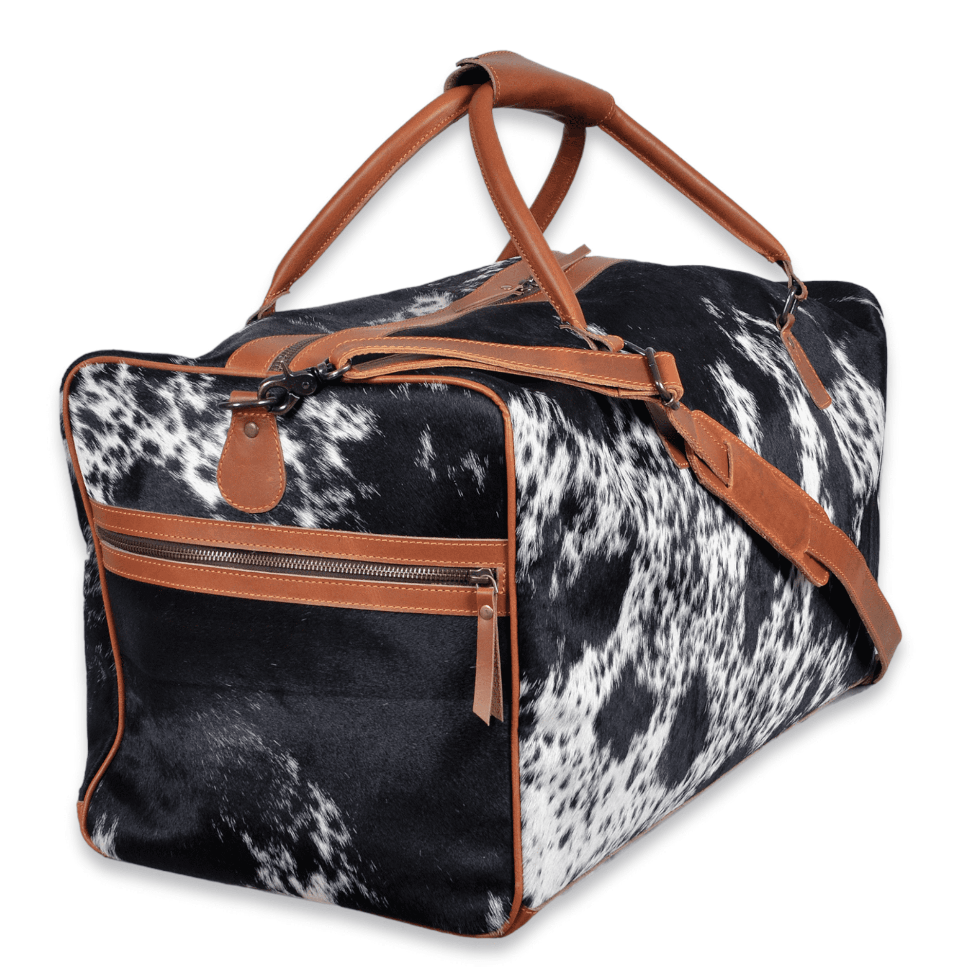 Bundle Deal -The Highlands Large Genuine Cowhide Weekender Duffel Black+ Crossbody Purse Black Luggage & BagsRanch Junkie