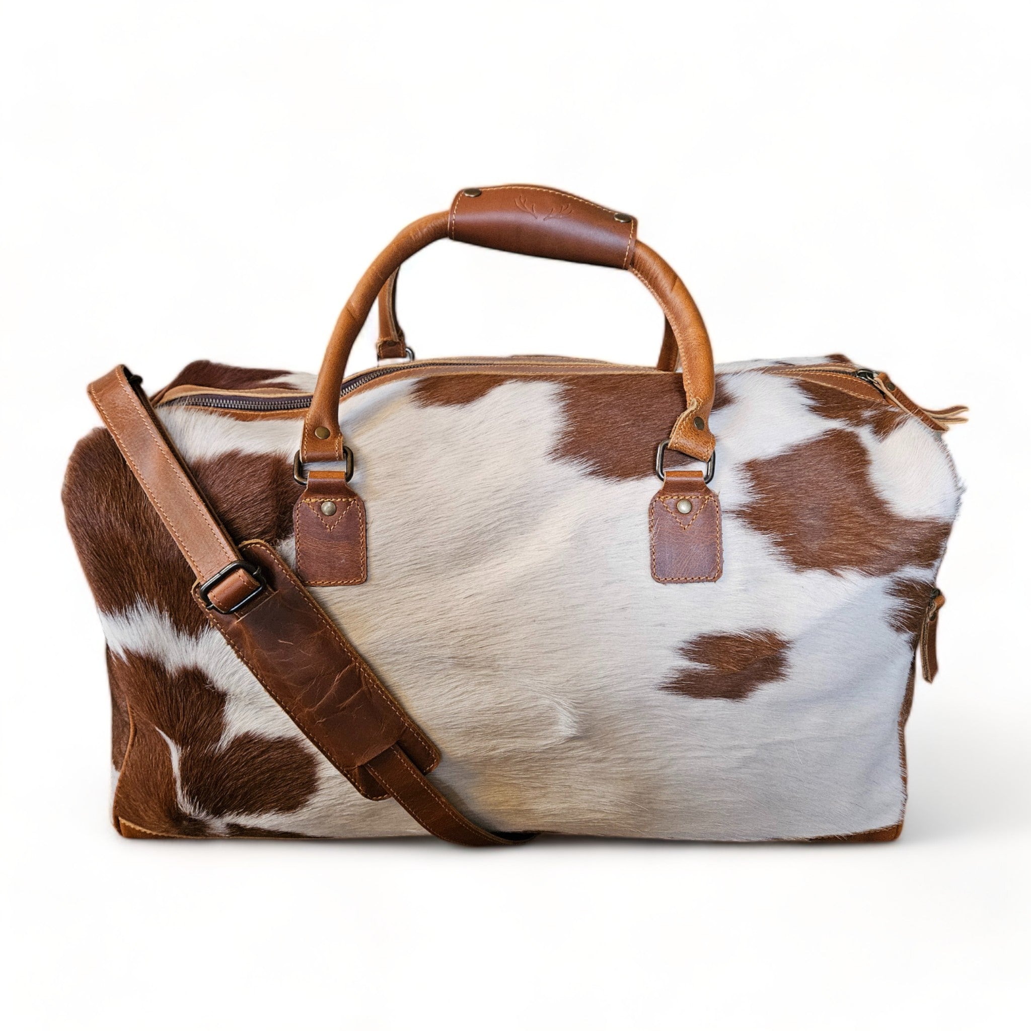 Sample Sale Highlands Saddle Large Genuine Cowhide Weekender Cowhide Duffel #9