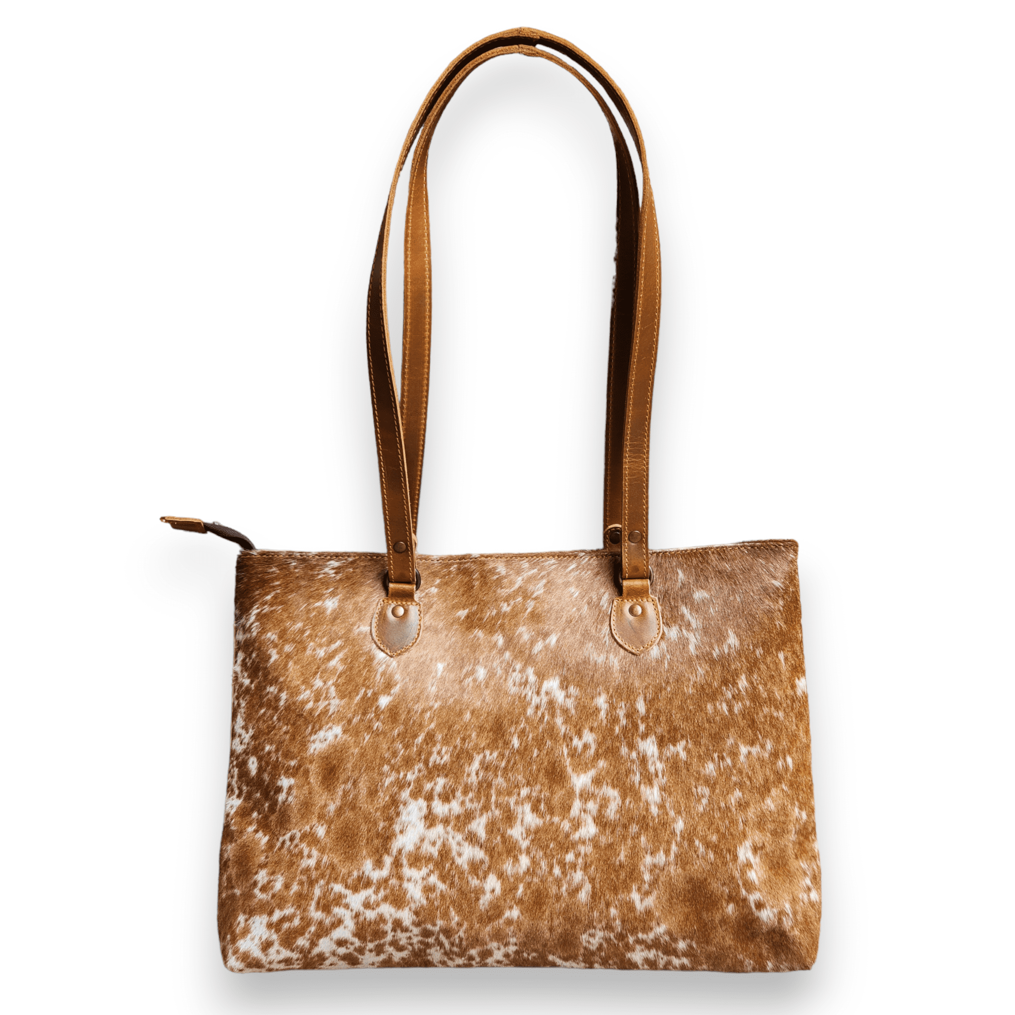 Bundle Deal Highlands Large Genuine Cowhide Weekender Duffel Saddle+ Cowhide Tote Bag Saddle - Ranch Junkie Mercantile LLC