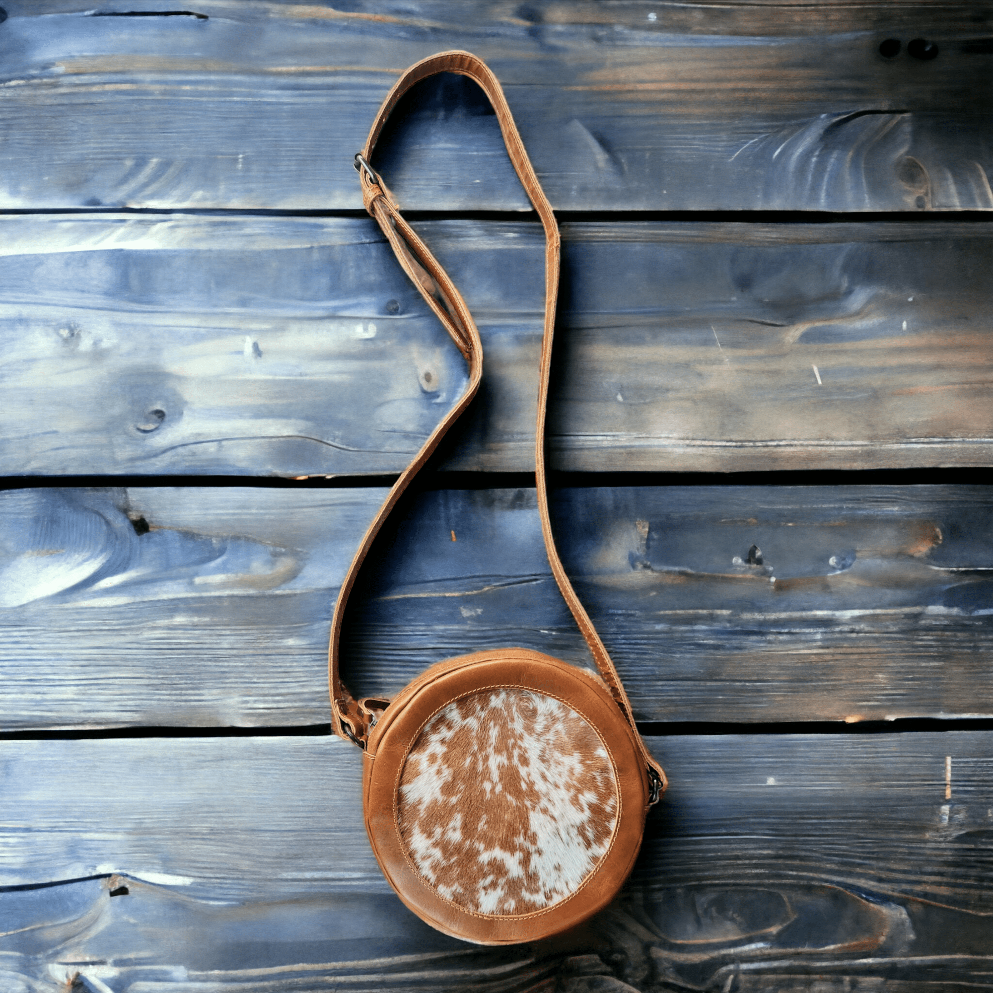 The Highlands Genuine Cowhide Saddle Canteen Crossbody Purse - Ranch Junkie Mercantile LLC