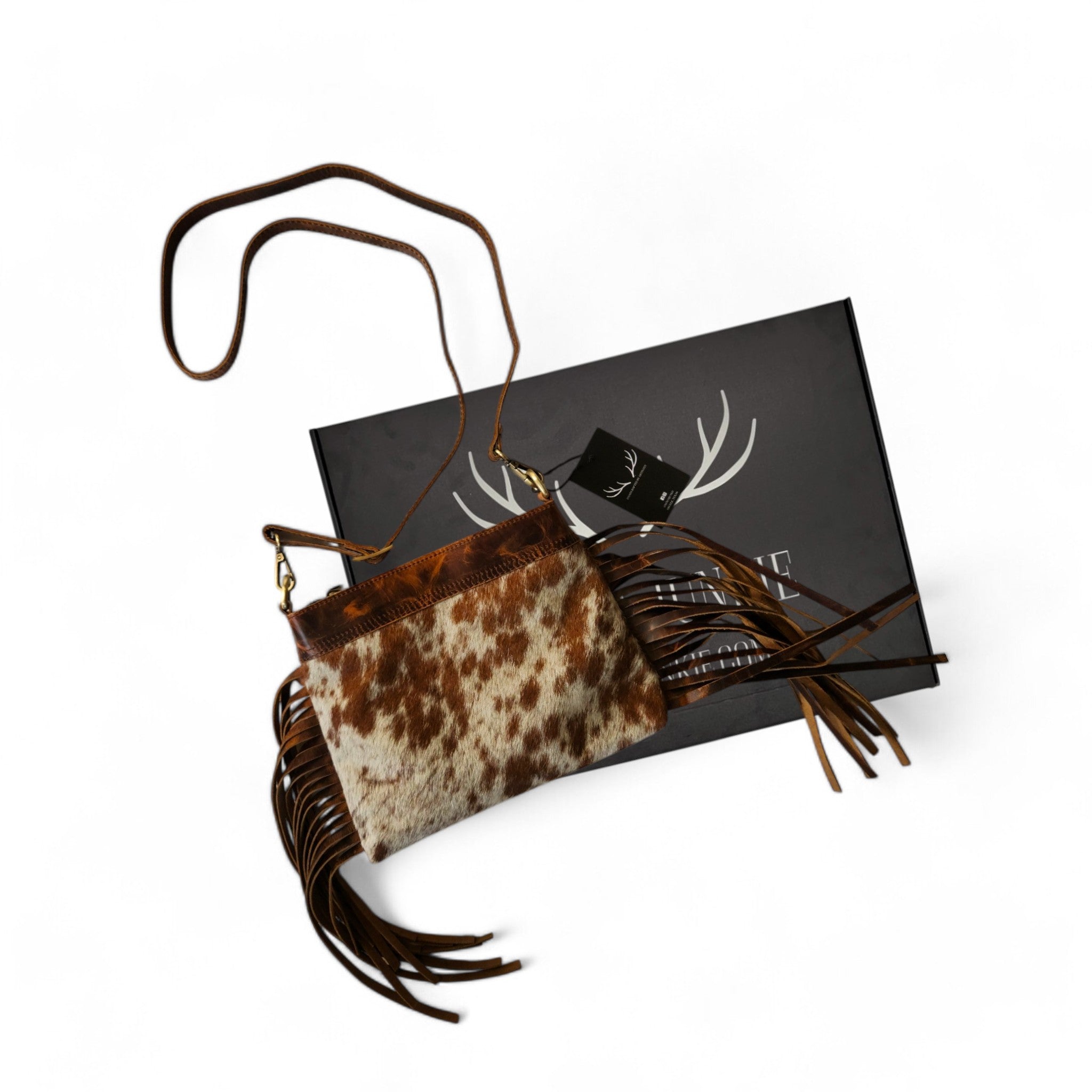 Highlands Handcrafted Cowhide And Vintage Leather Crossbody- Cowhide Crossbody - Ranch Junkie Mercantile LLC