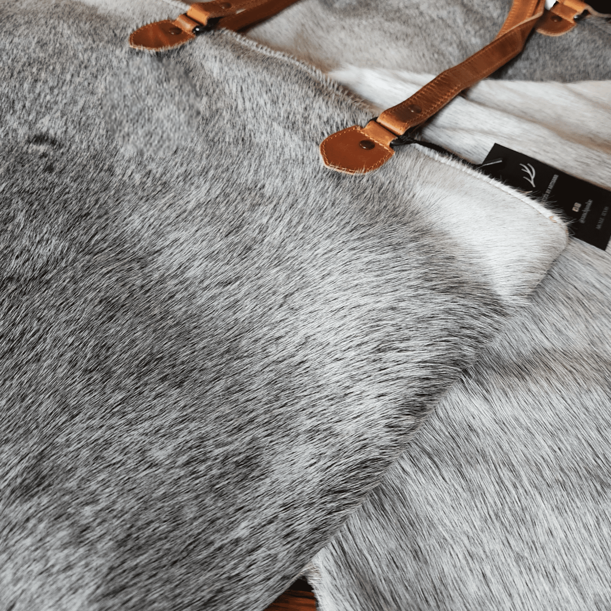 Limited Edition Grey/White Brazilian Highlands Genuine Cowhide Large Tote - Ranch Junkie Mercantile LLC