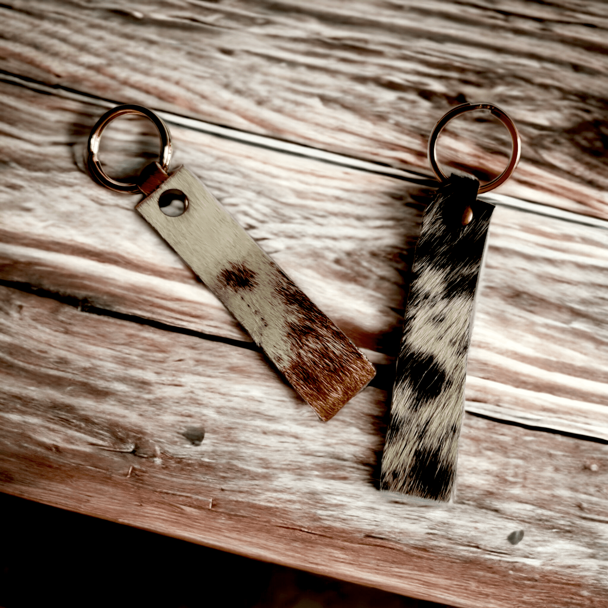 Cowhide Leather Key Chain - Ranch Junkie Mercantile LLC