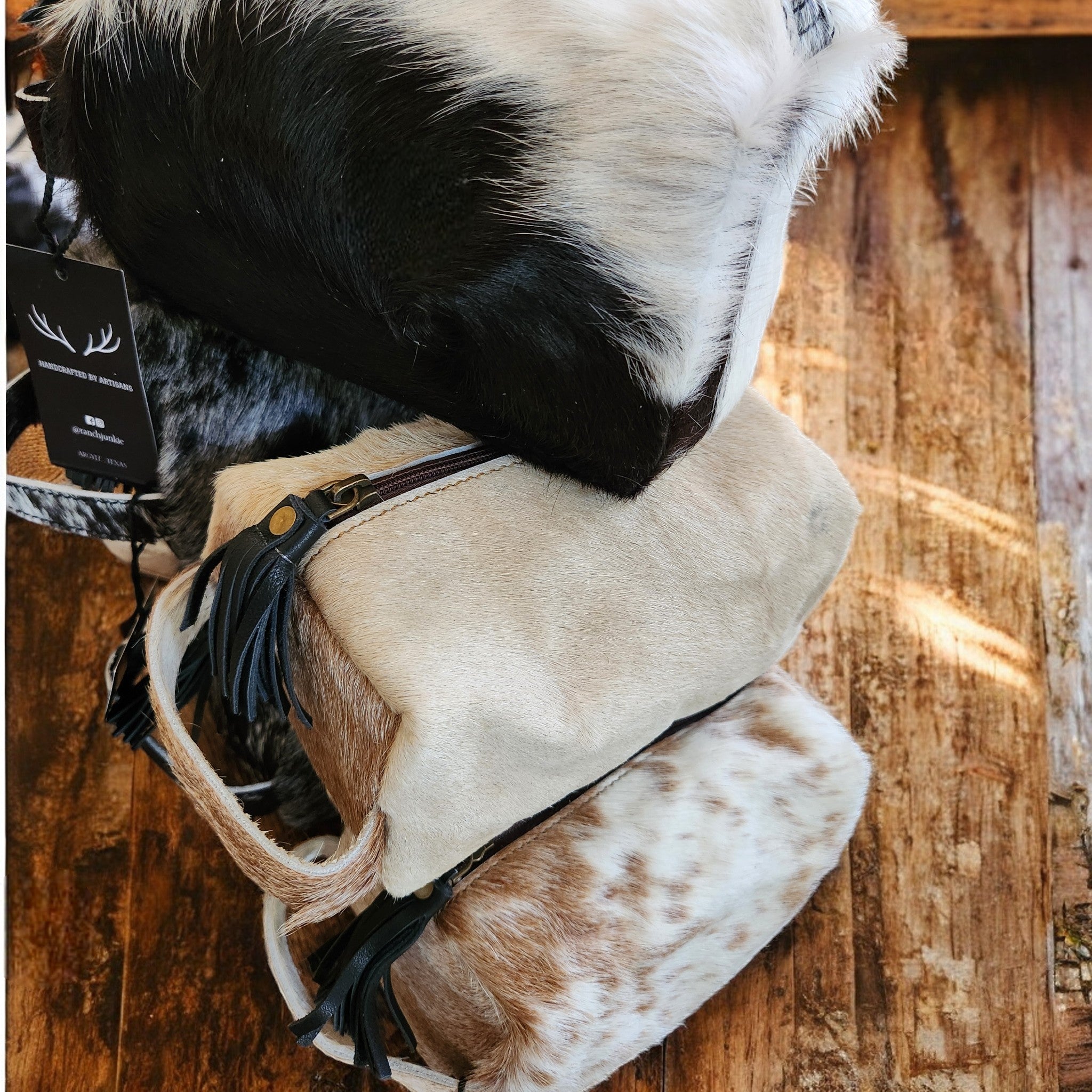 Genuine Cowhide Handcrafted Cosmetic Pouch Highlands Cowhide Makeup Bag - Ranch Junkie Mercantile LLC