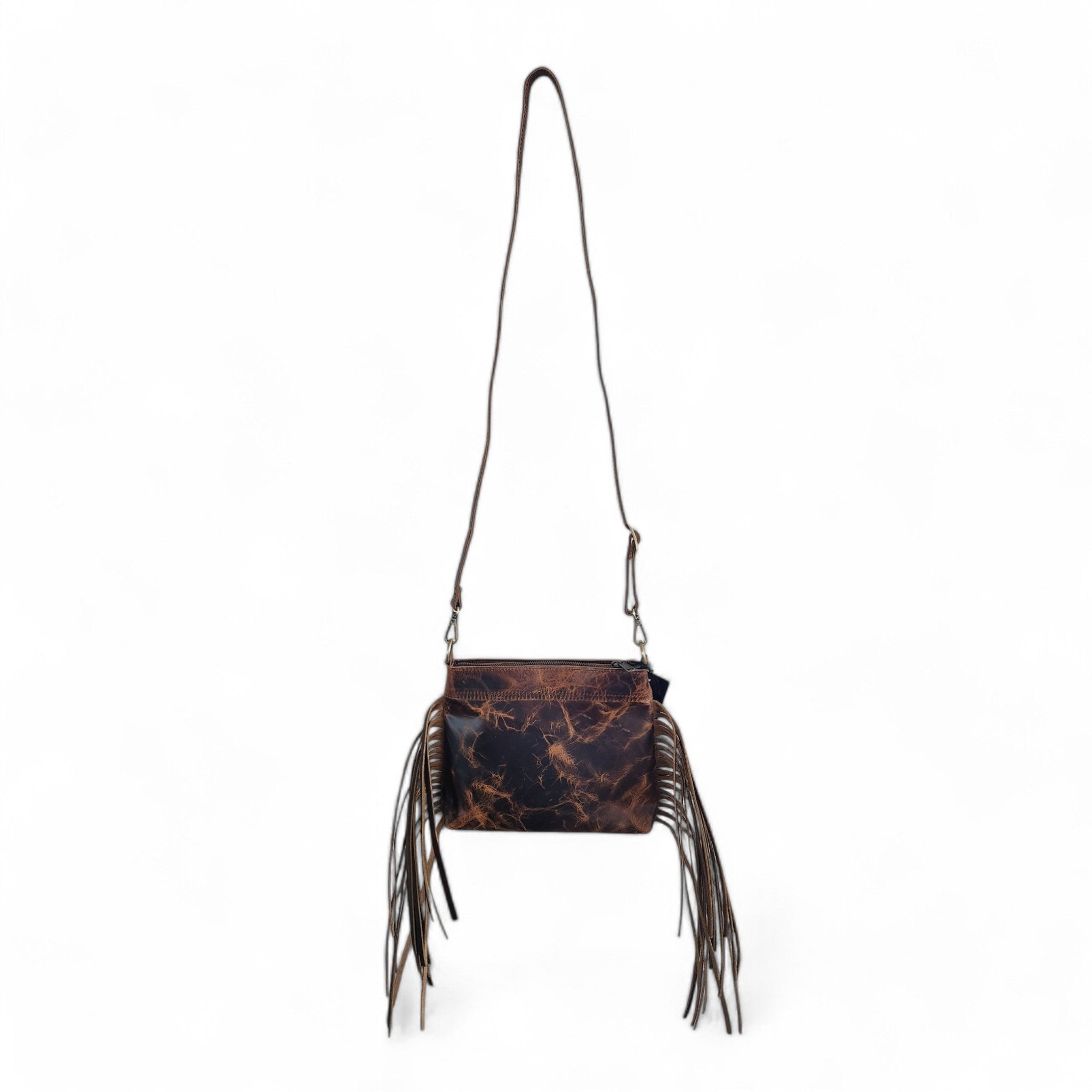 Highlands Handcrafted Cowhide And Vintage Leather Crossbody- Cowhide Crossbody - Ranch Junkie Mercantile LLC