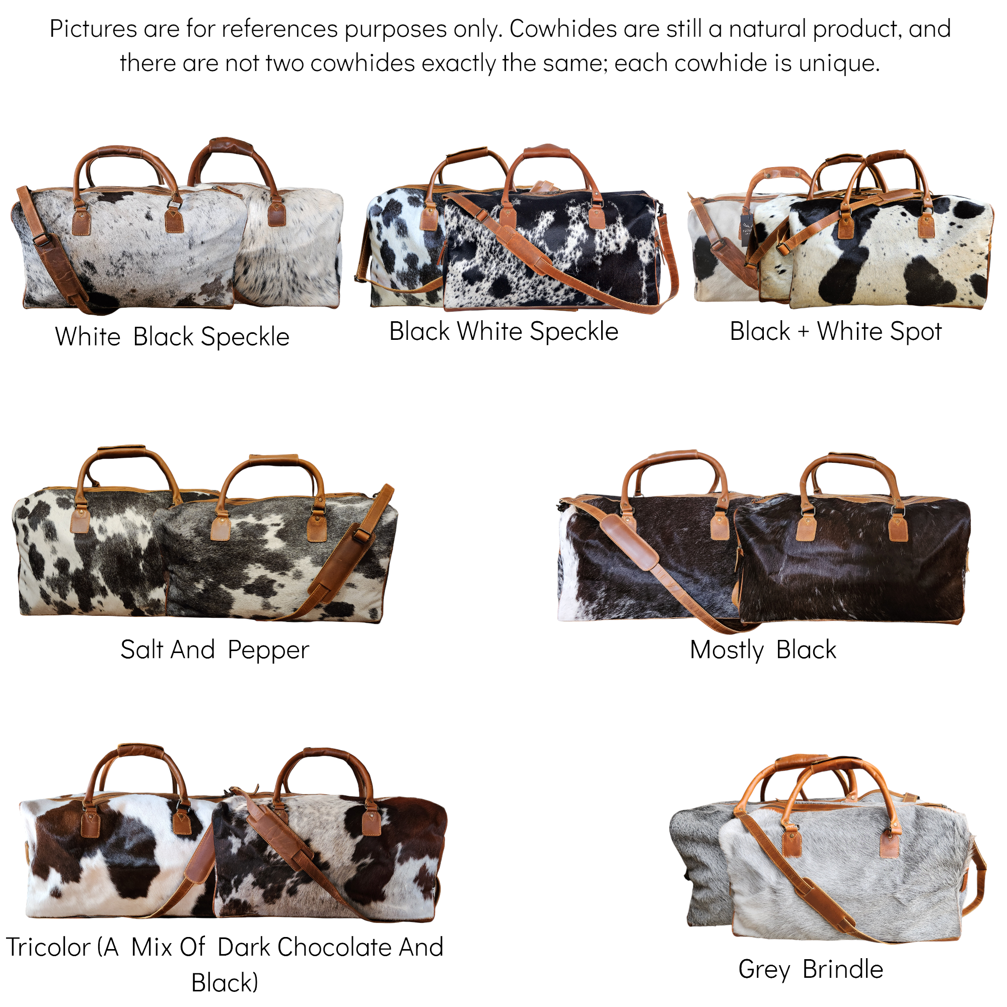 Genuine Cowhide Duffel Bag The Highlands Large Black Cowhide Duffel - Ranch Junkie Mercantile LLC