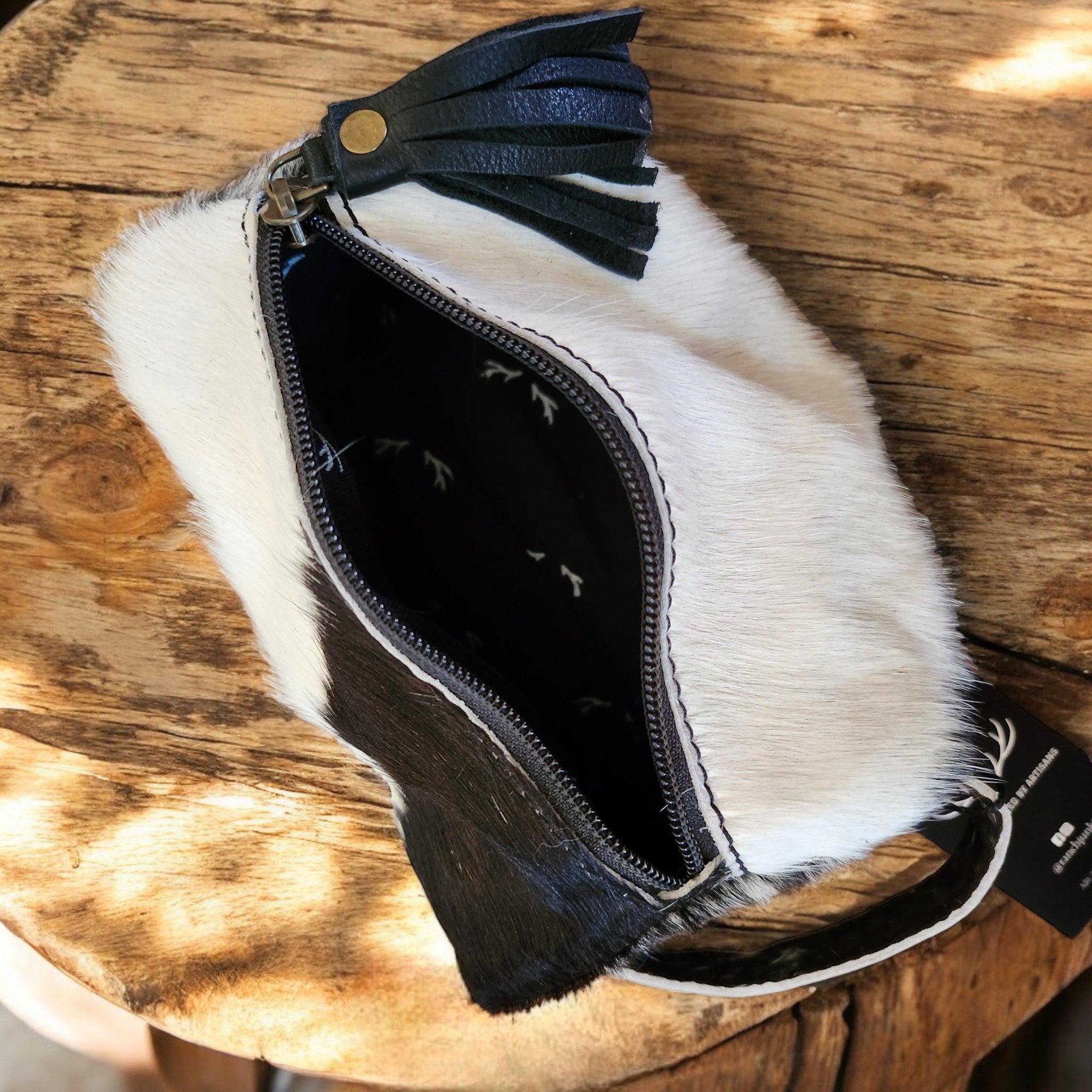 Genuine Cowhide Handcrafted Cosmetic Pouch Highlands Cowhide Makeup Bag - Ranch Junkie Mercantile LLC