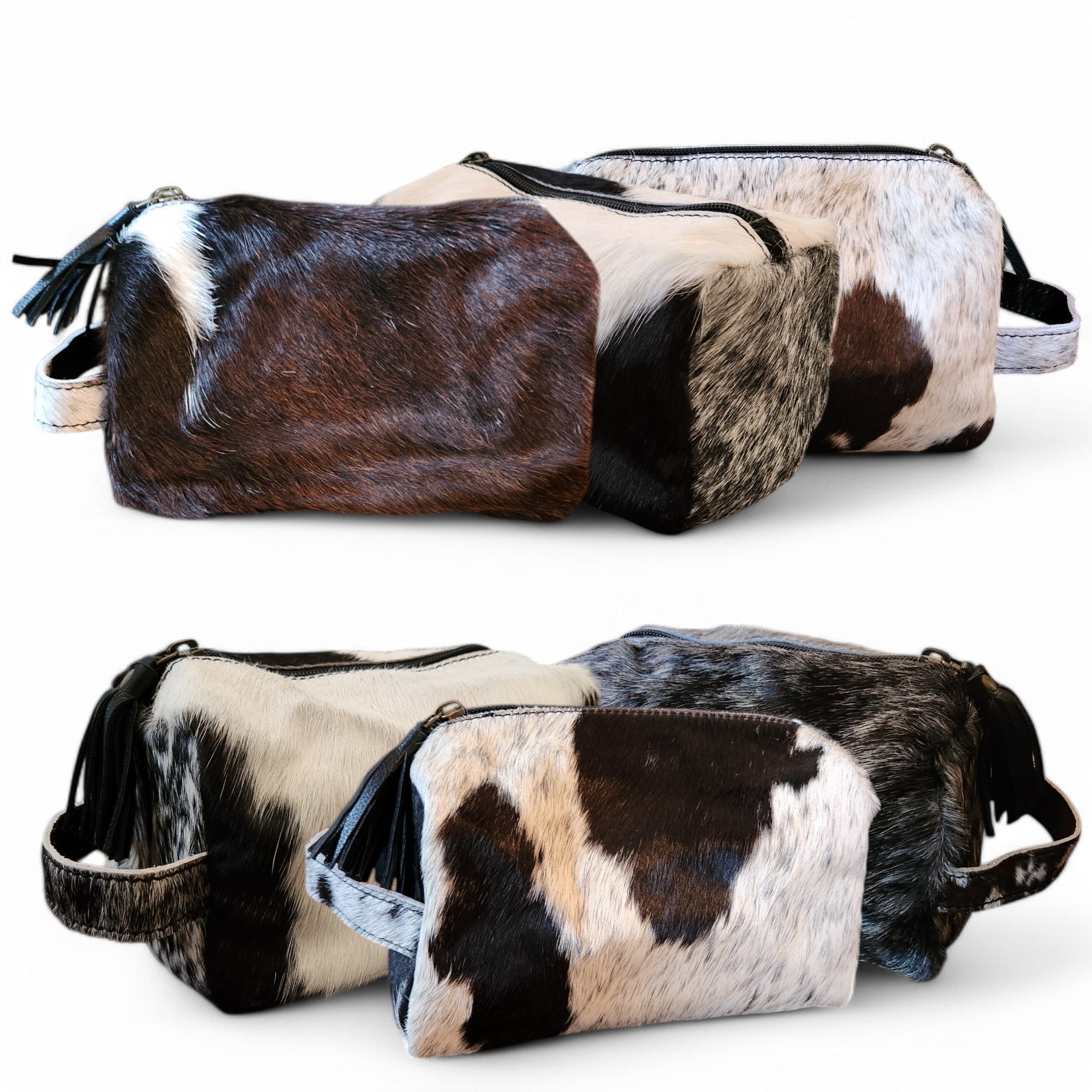 Genuine Cowhide Handcrafted Cosmetic Pouch Highlands Cowhide Makeup Bag - Ranch Junkie Mercantile LLC