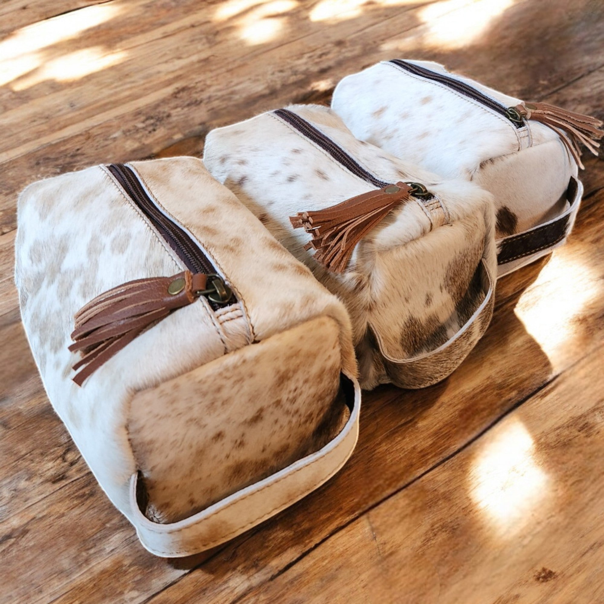 Genuine Cowhide Handcrafted Cosmetic Pouch Highlands Cowhide Makeup Bag - Ranch Junkie Mercantile LLC