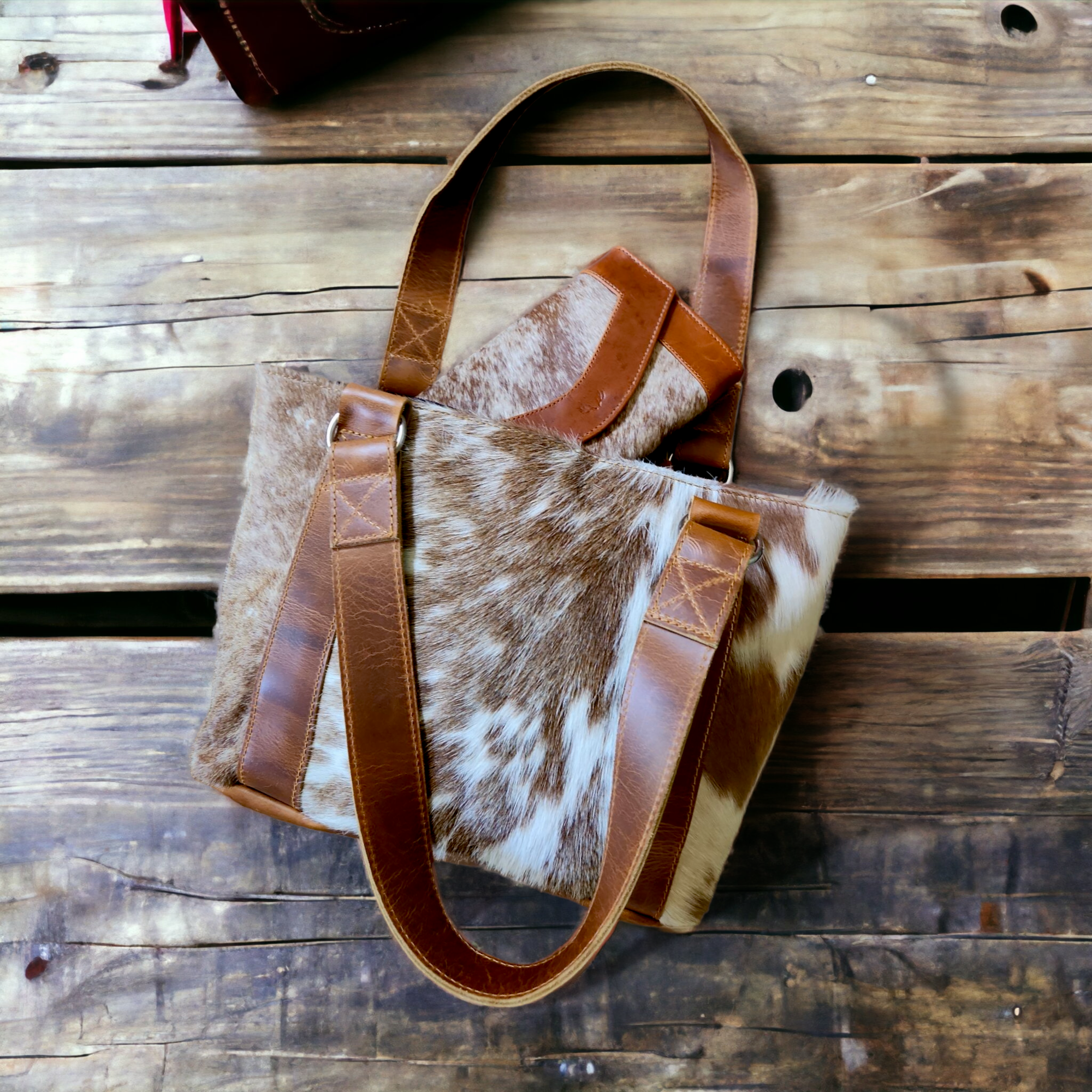 Bundle Deal Highlands Cowhide Tote Purse Saddle + Envelope Cowhide Large Wallet Saddle - Ranch Junkie Mercantile LLC