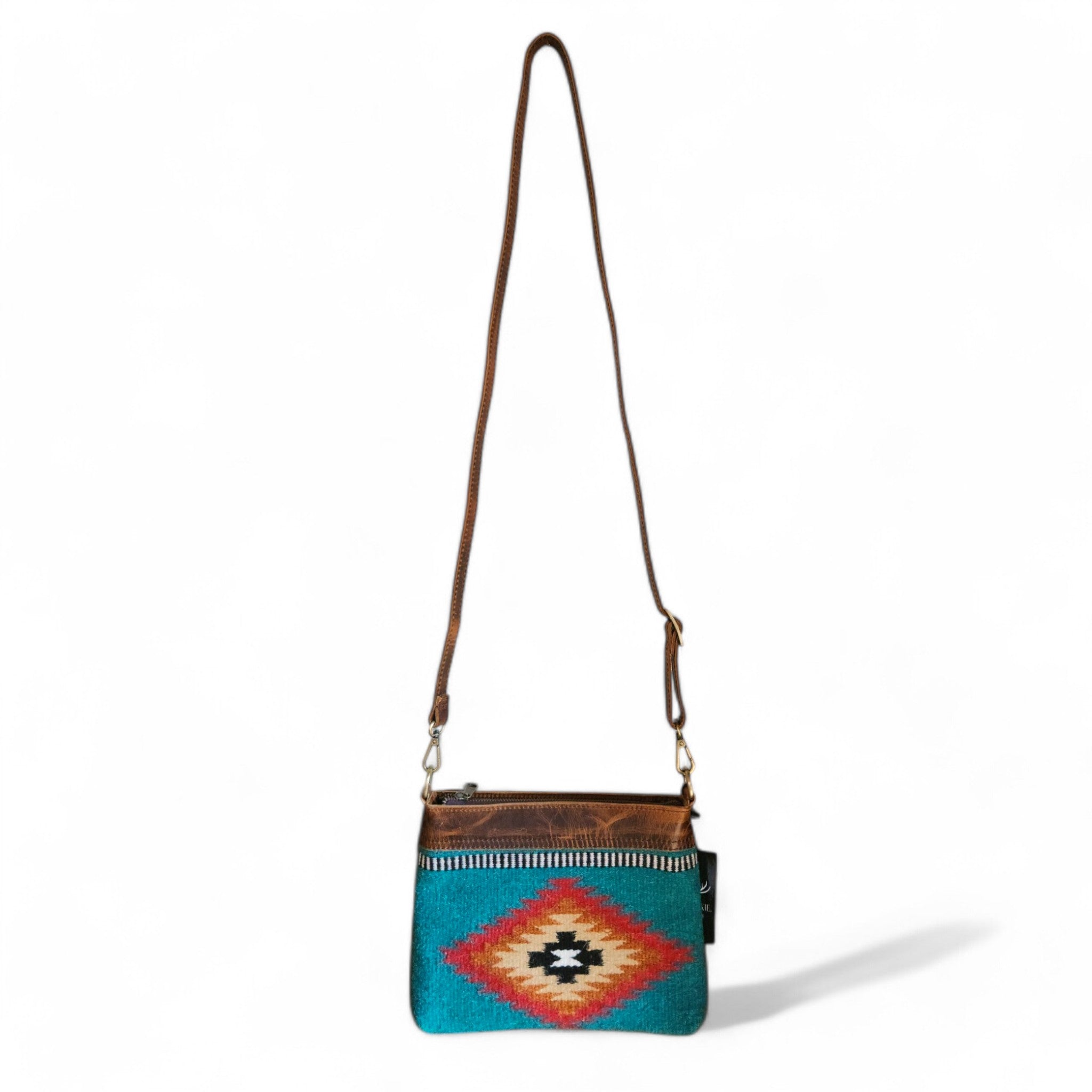 Kelsey Handcrafted Saddle Blanket And Vintage Leather Crossbody - Ranch Junkie Mercantile LLC