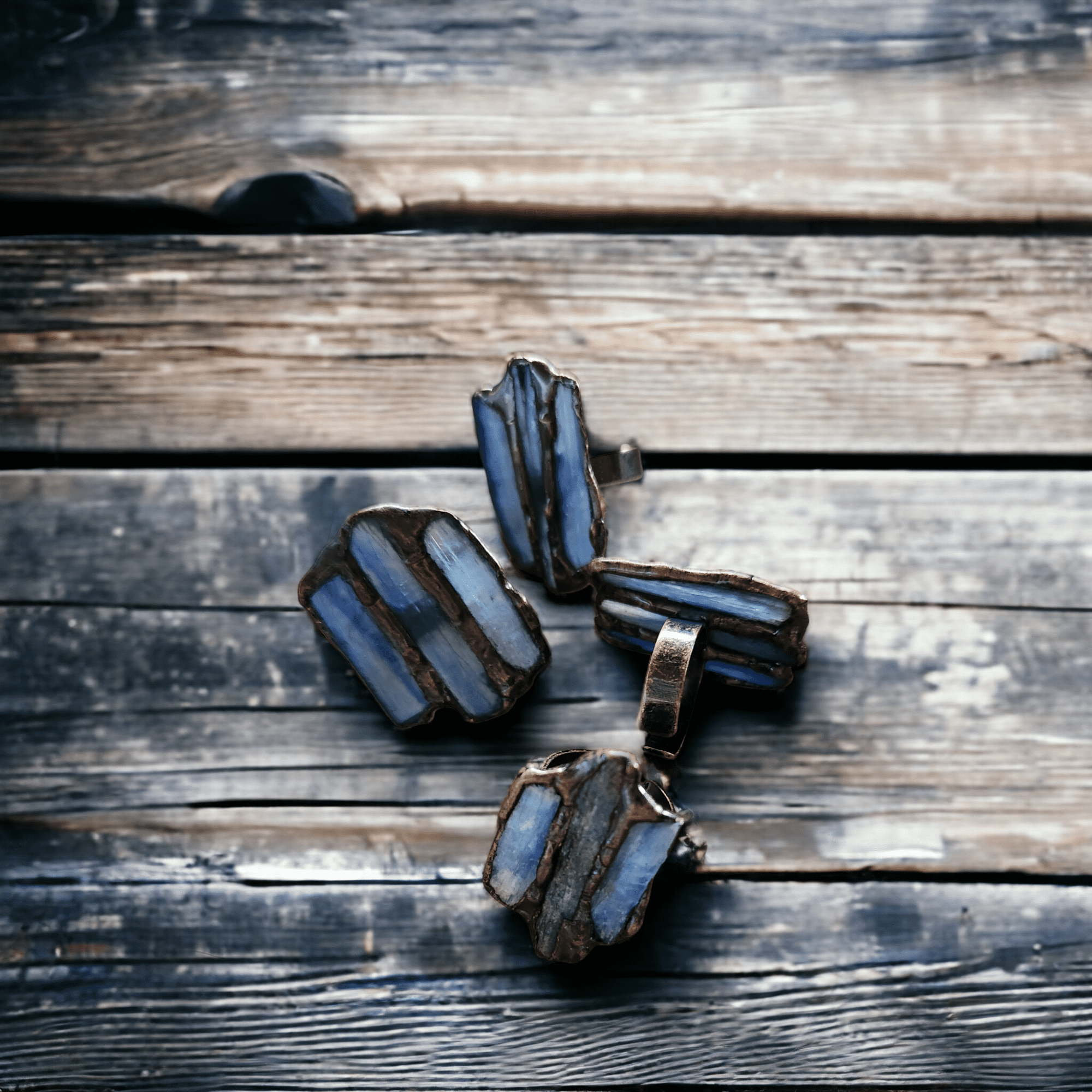 Natural Kyanite Antique Copper Ring - Ranch Junkie Mercantile LLC