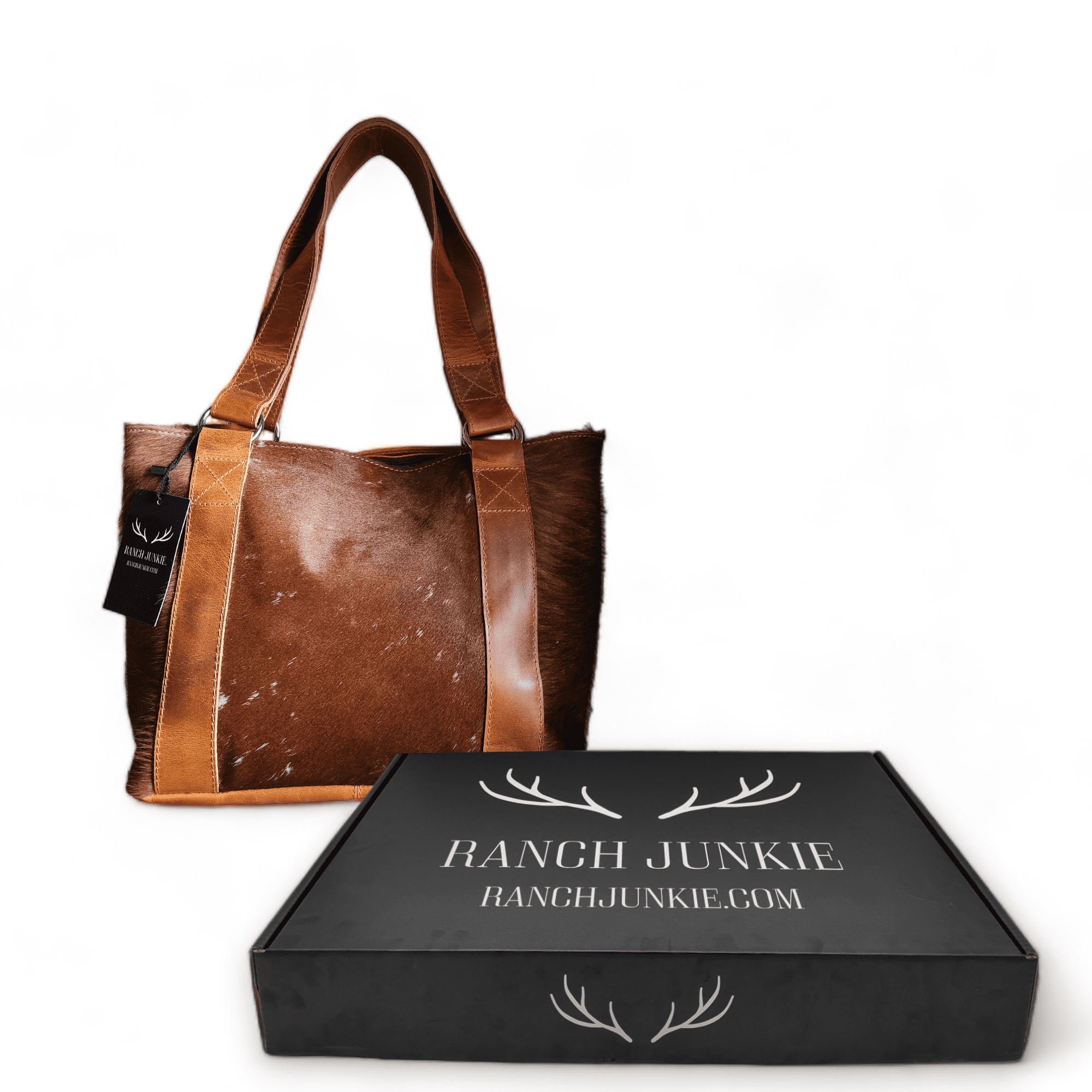 Genuine Cowhide Tote Handbag Highlands Brown Purse - Ranch Junkie Mercantile LLC