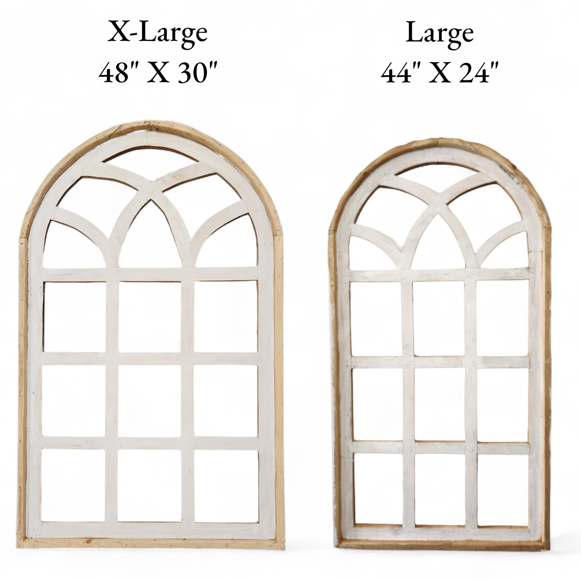 Set of 3 Farmhouse Wooden Paradise Window Collection Window Arches Farmhouse Wood Cathedrals - Ranch Junkie Mercantile LLC