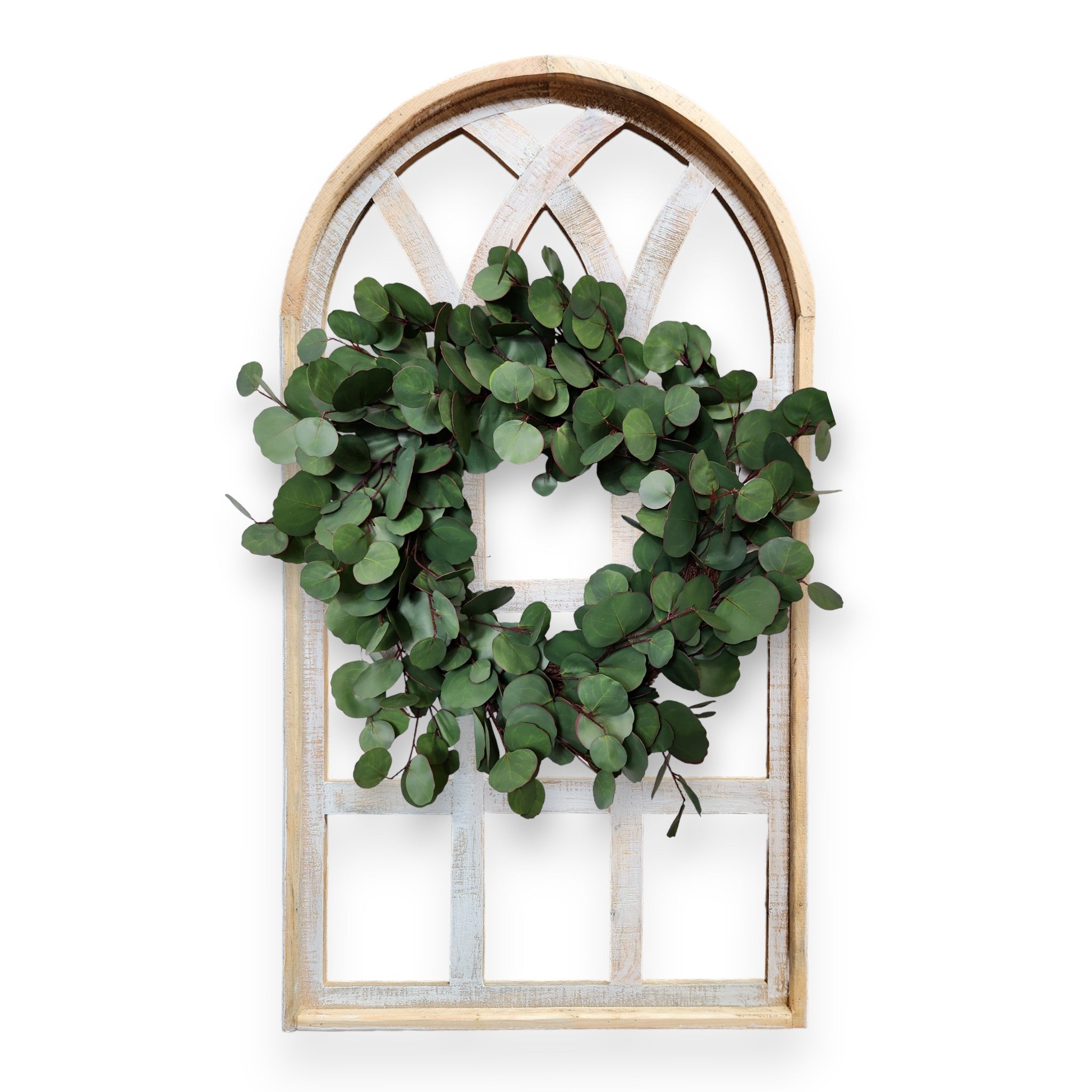Farmhouse Wall Decor Window Arch - The Paradise Fields Large Wood Window Frame 2 Sizes 44" and 48" - Ranch Junkie Mercantile LLC