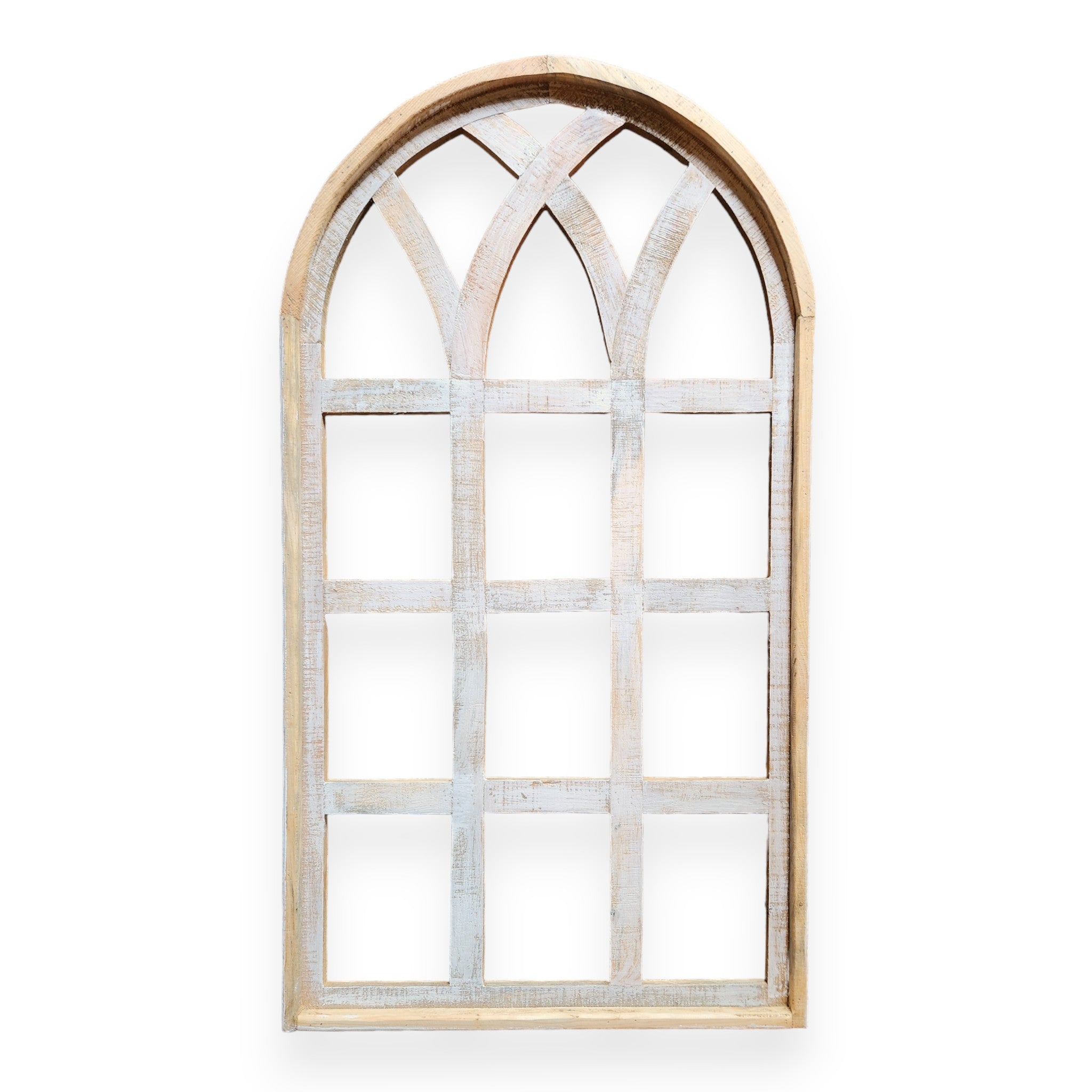 Farmhouse Wall Decor Window Arch - The Paradise Fields Large Wood Window Frame 2 Sizes 44" and 48" - Ranch Junkie Mercantile LLC