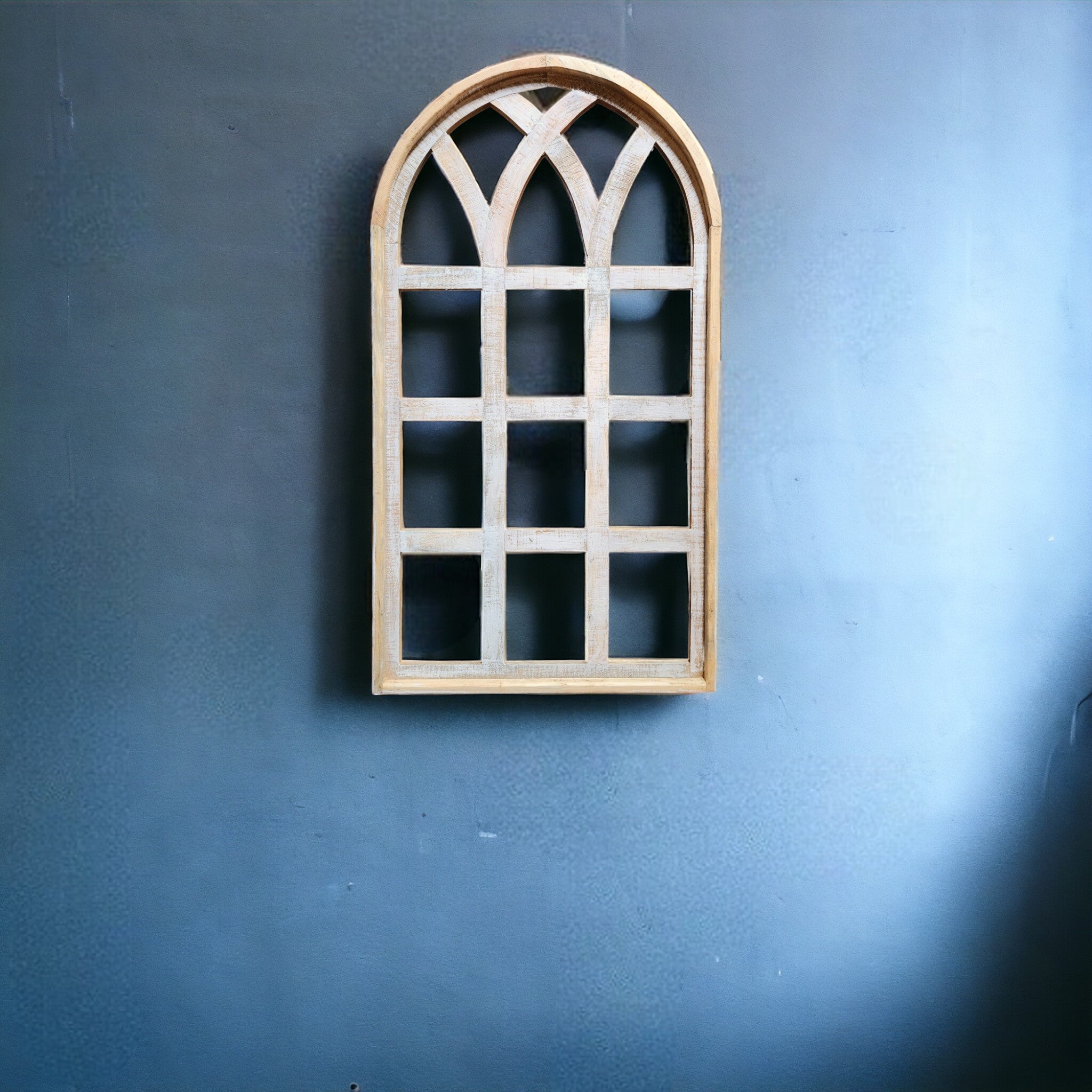Farmhouse Wall Decor Window Arch - The Paradise Fields Large Wood Window Frame 2 Sizes 44" and 48" - Ranch Junkie Mercantile LLC