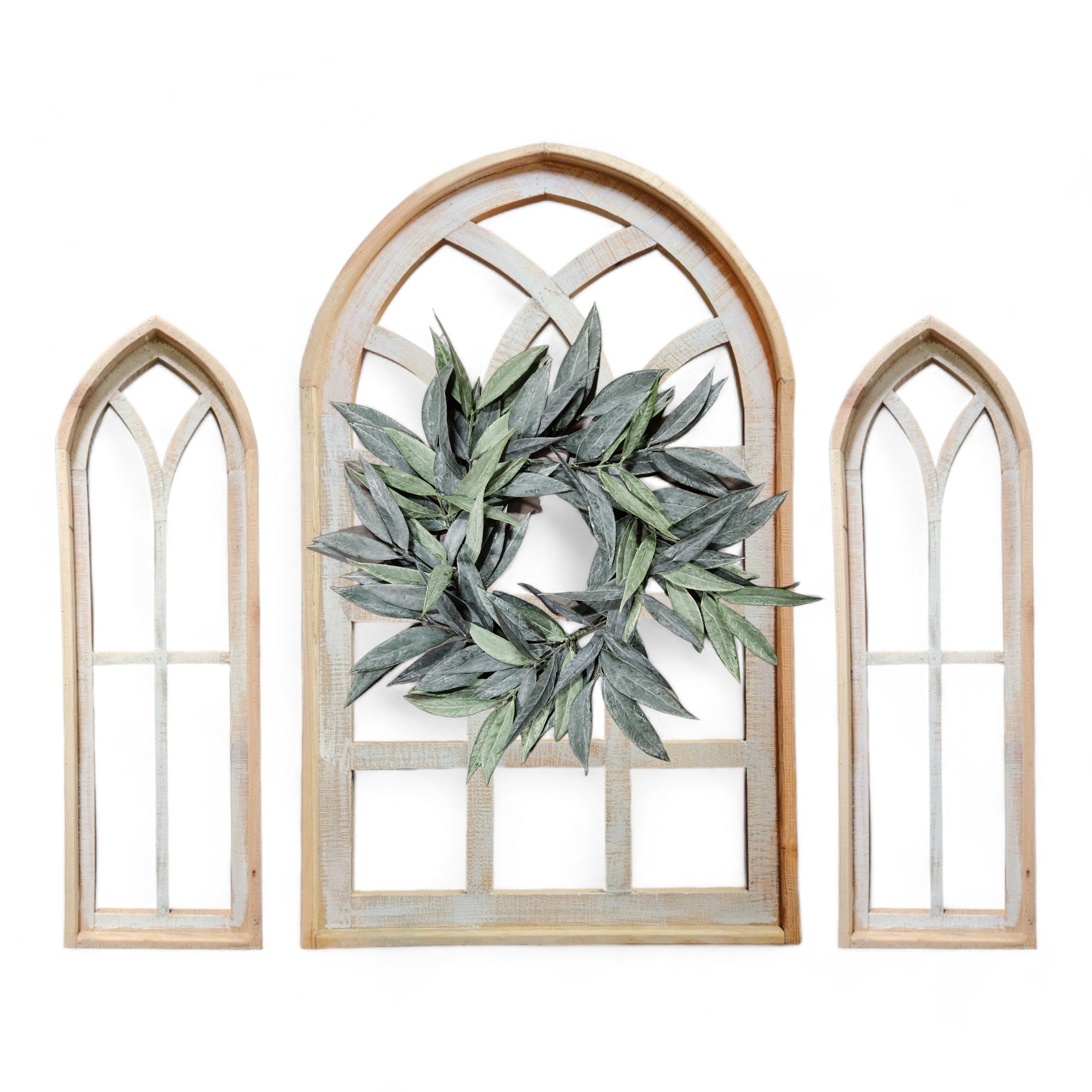 Set of 3 Farmhouse Wooden Paradise Window Collection Window Arches Farmhouse Wood Cathedrals - Ranch Junkie Mercantile LLC