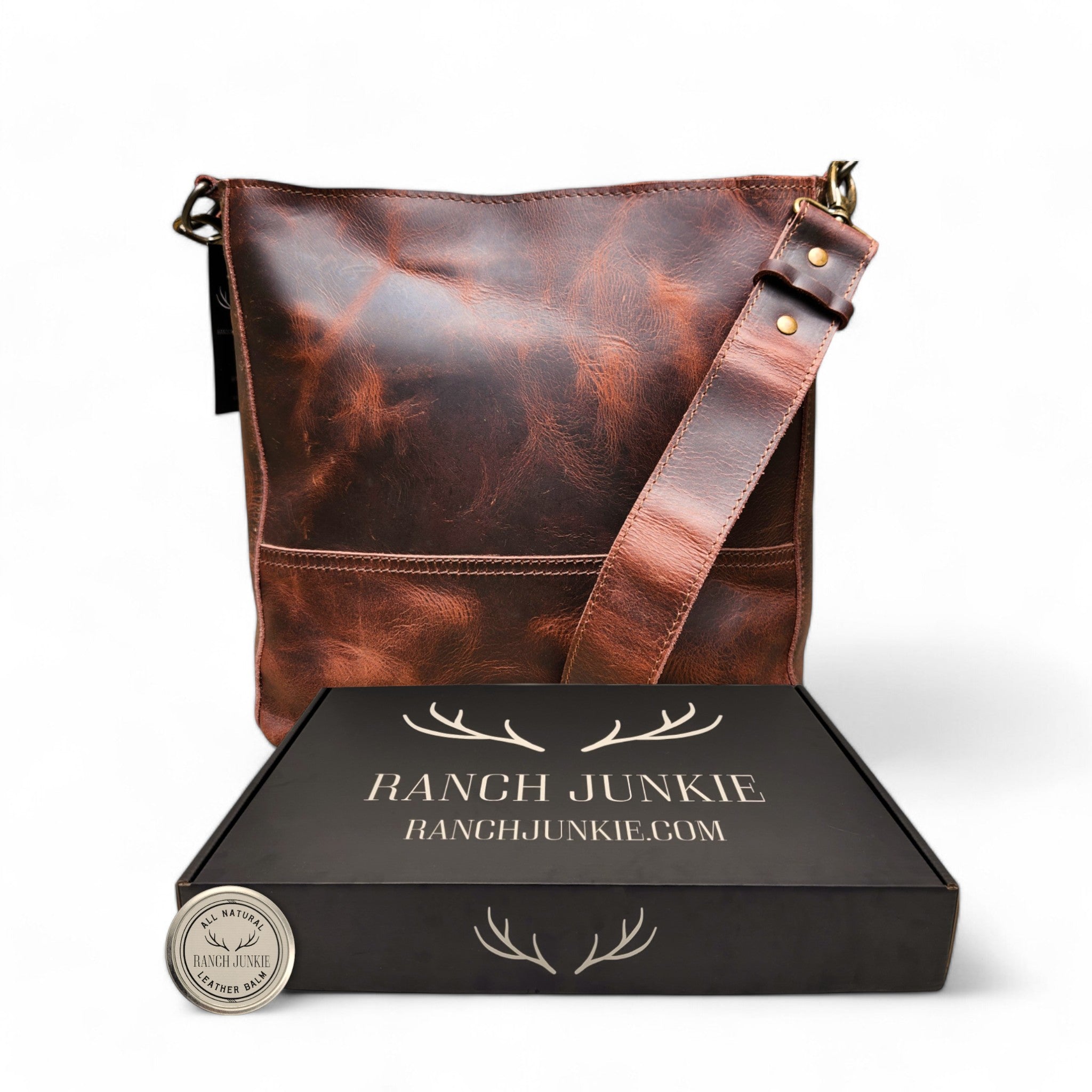 Rancho Detachable Belt Strap Bucket Purse Leather Handbag - Genuine Leather Purse - Ranch Junkie Mercantile LLC