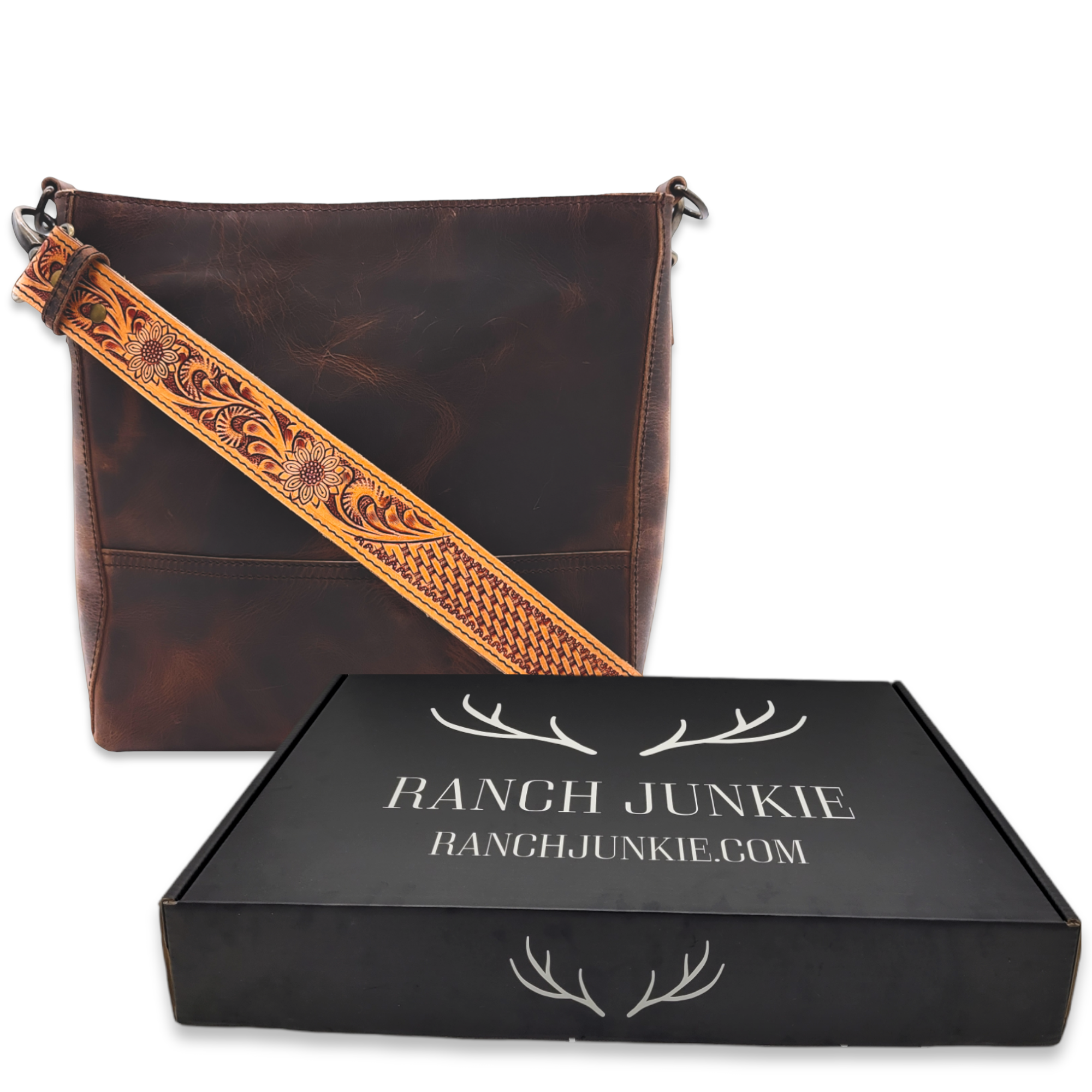 Rancho Detachable Belt Strap Bucket Purse Leather Handbag - Genuine Leather Purse - Ranch Junkie Mercantile LLC