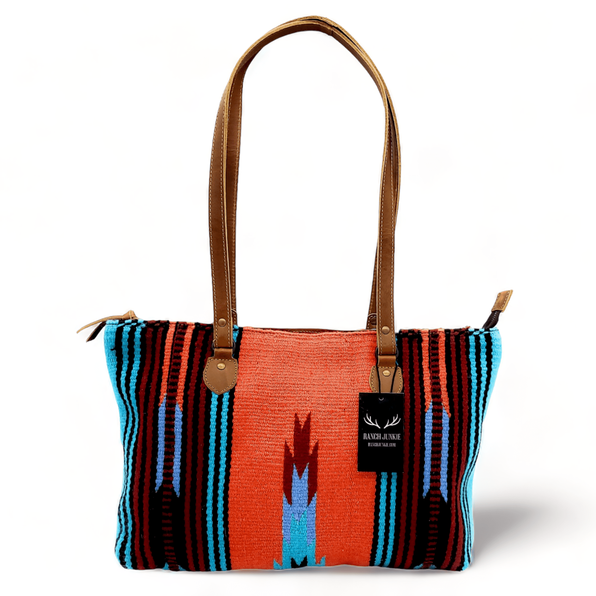 Southwestern Large Handwoven Wool Boho Tote Sedona Saddle Blanket Bag - Ranch Junkie Mercantile LLC
