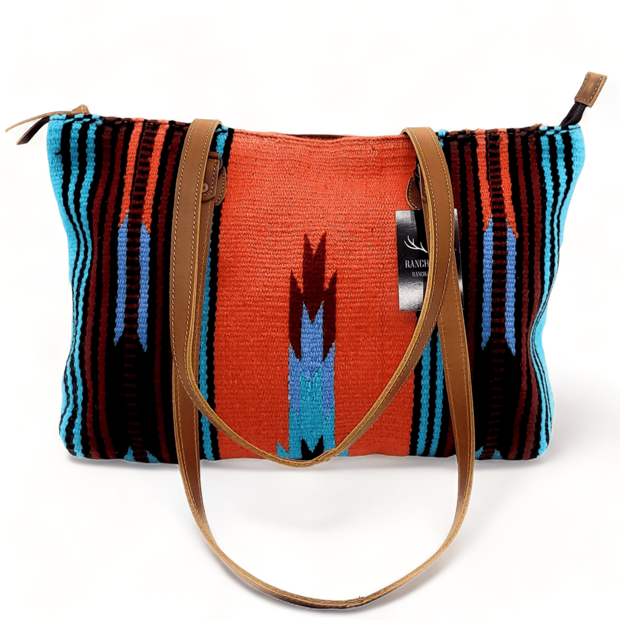 Sedona Southwestern Large Handwoven Wool Boho Tote Saddle Blanket Bag - Ranch Junkie Mercantile LLC